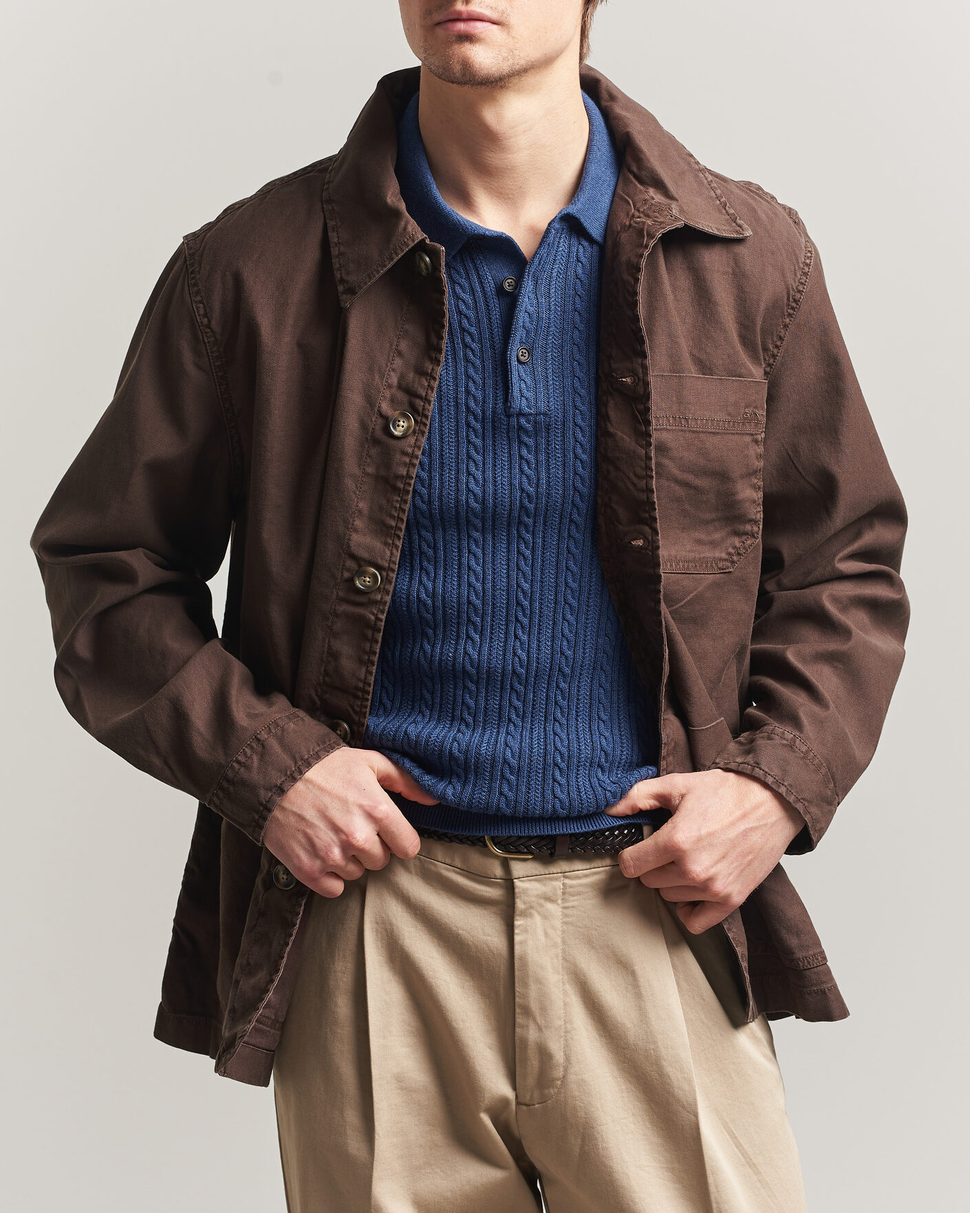 Herr | Skjortor | Gant | Regular Fit Cotton/Linen Overshirt Rich Brown