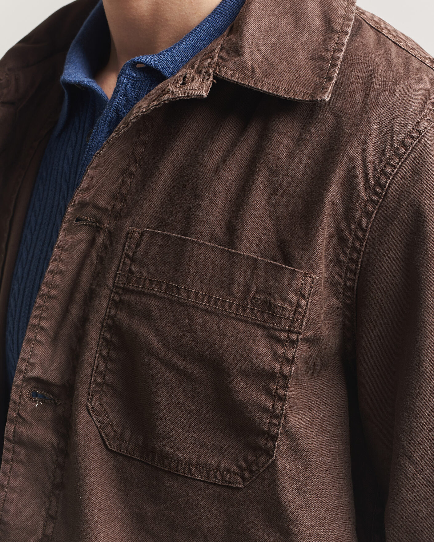 Herr | Skjortor | GANT | Regular Fit Cotton/Linen Overshirt Rich Brown