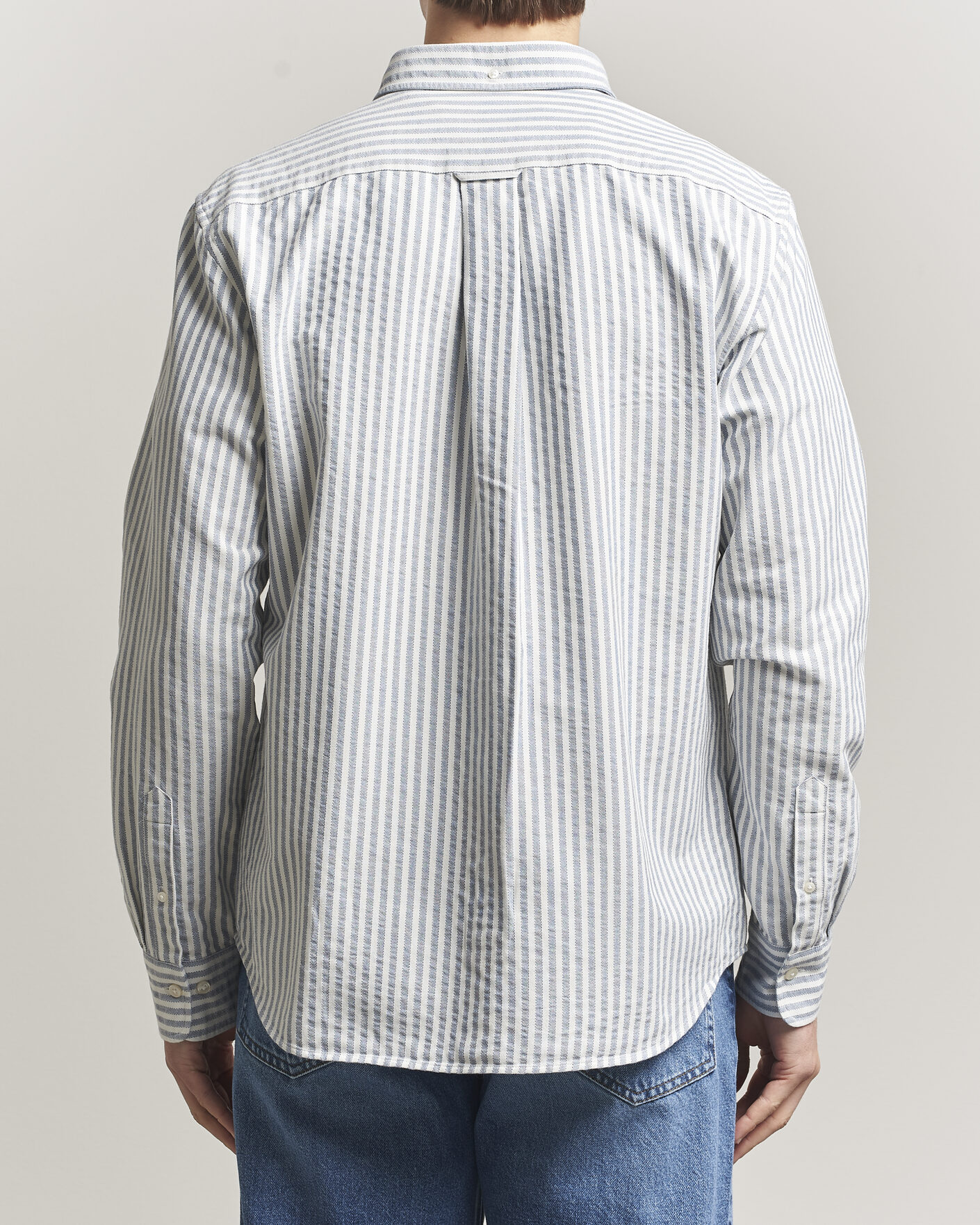 Herr | Skjortor | GANT | Regular Fit Textured Striped Shirt Vintage Blue