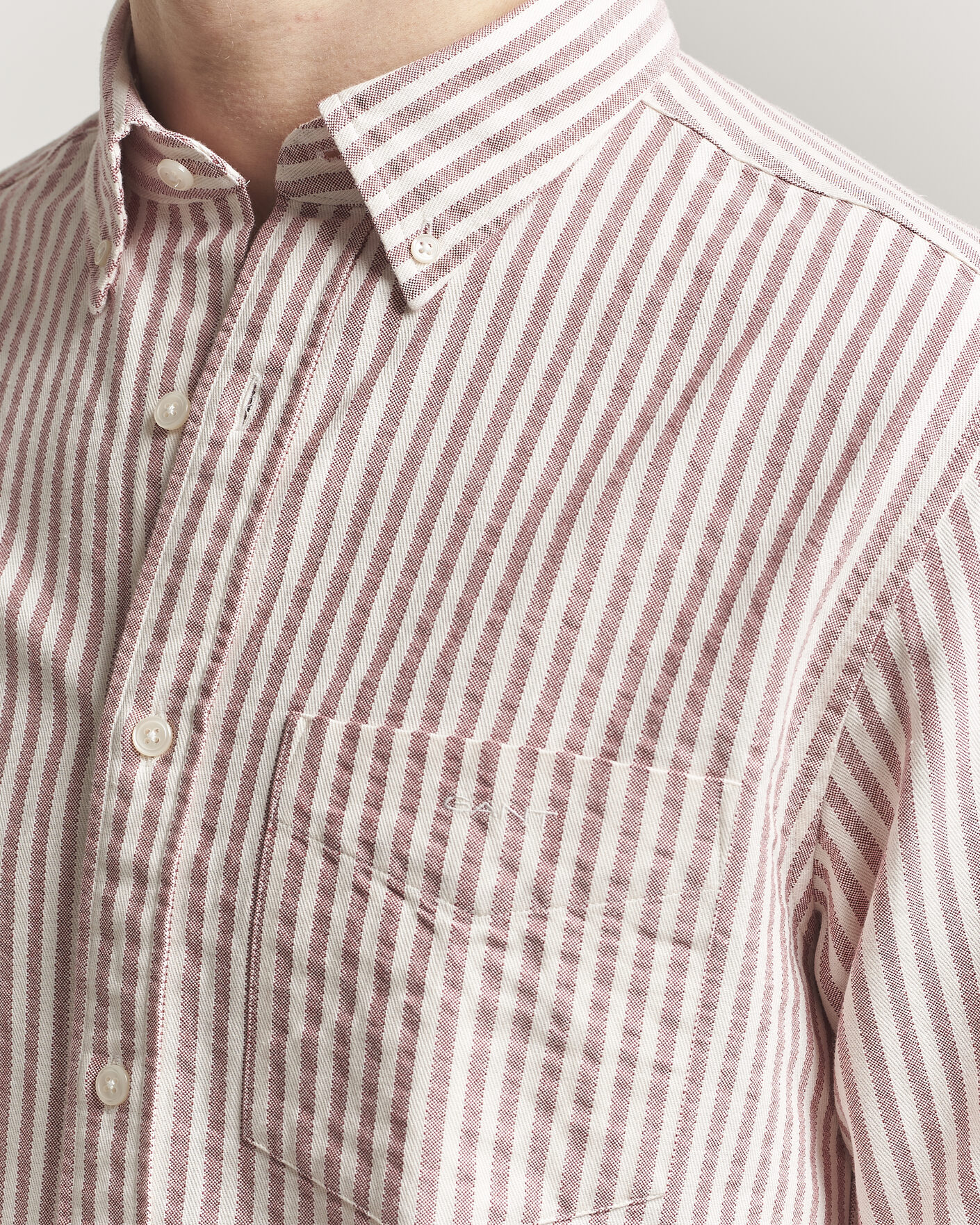 Herr | Skjortor | GANT | Regular Fit Textured Striped Shirt Rose Red