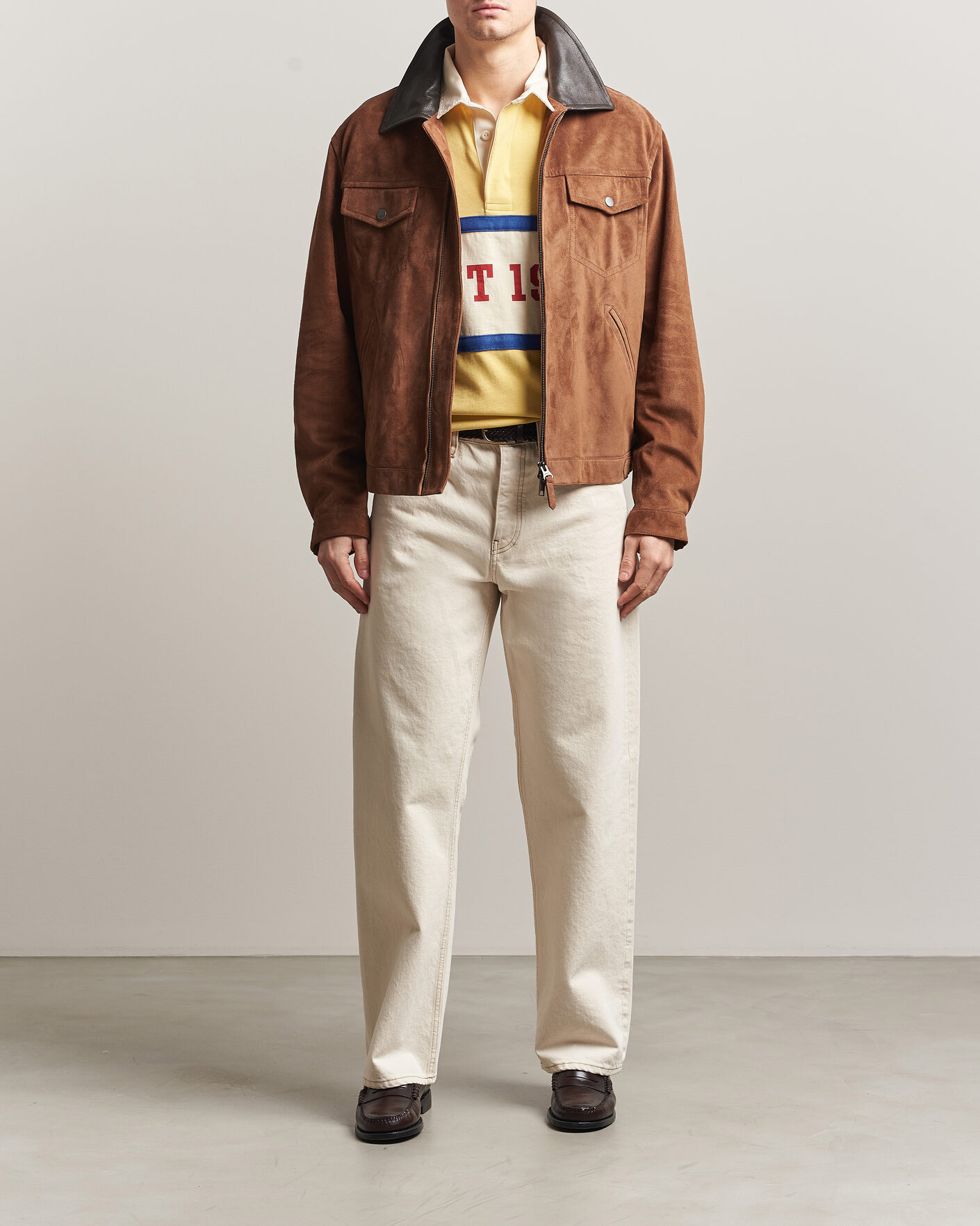 Herr | Jackor | Gant | Suede Jacket Mahogany Brown