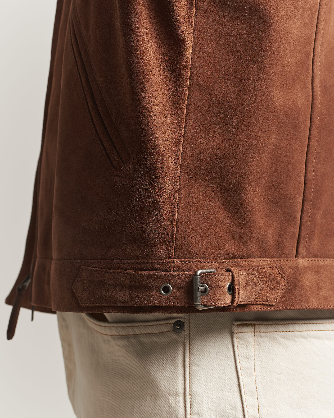 Herr | Jackor | GANT | Suede Jacket Mahogany Brown