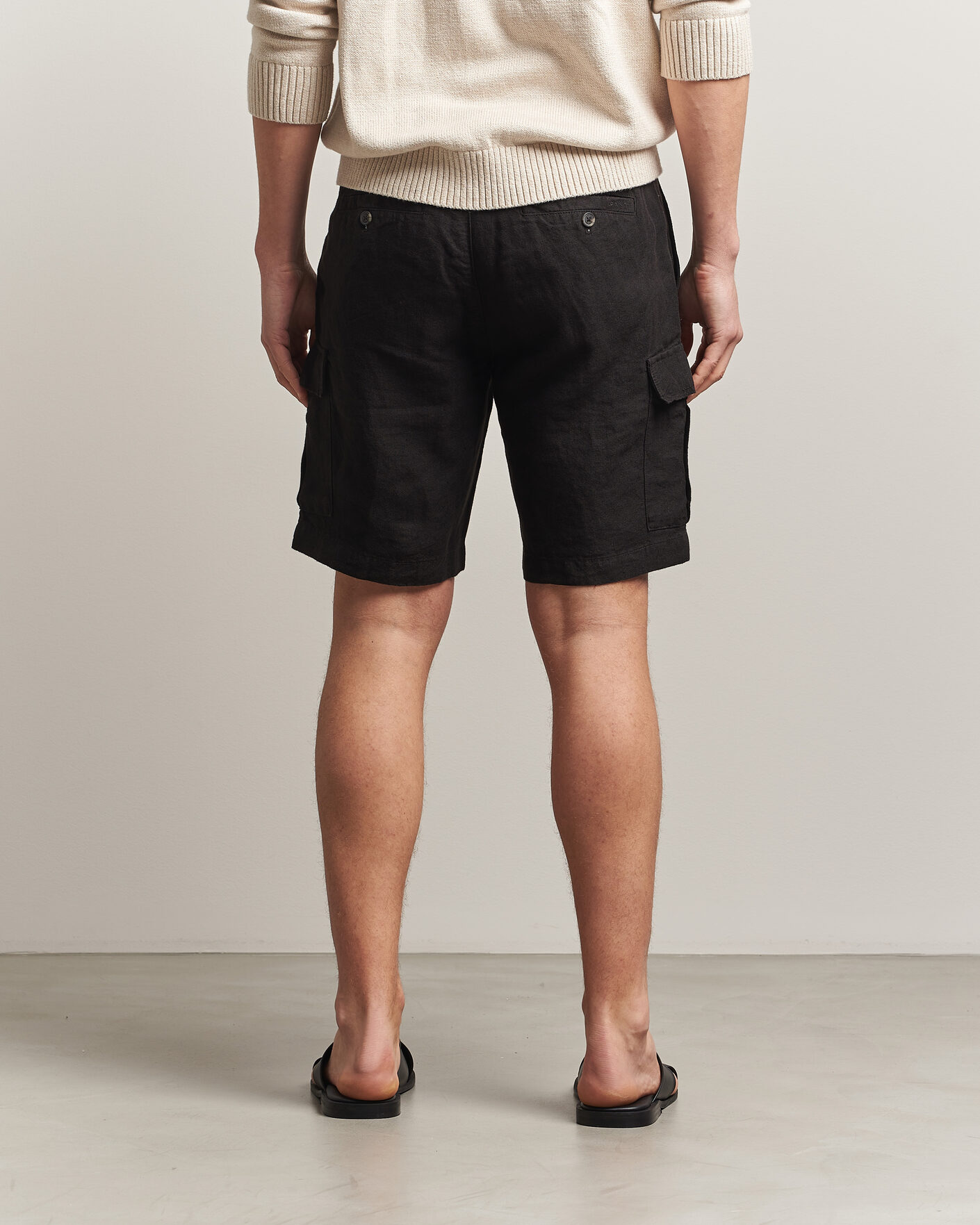 Herr | Shorts | Gant | Regular Fit Linen Cargo Shorts Ebony Black