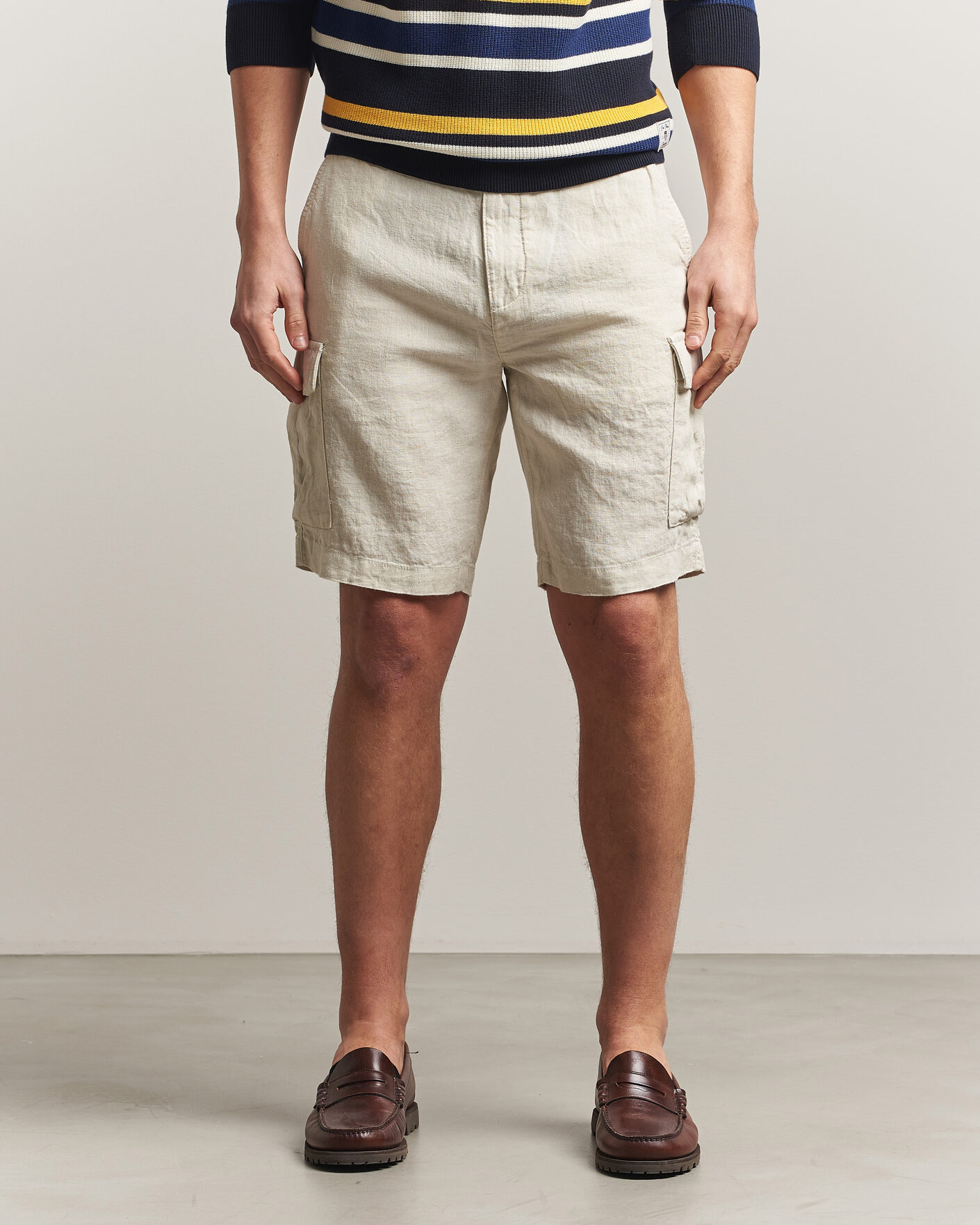 Herr | Shorts | GANT | Regular Fit Linen Cargo Shorts Sand