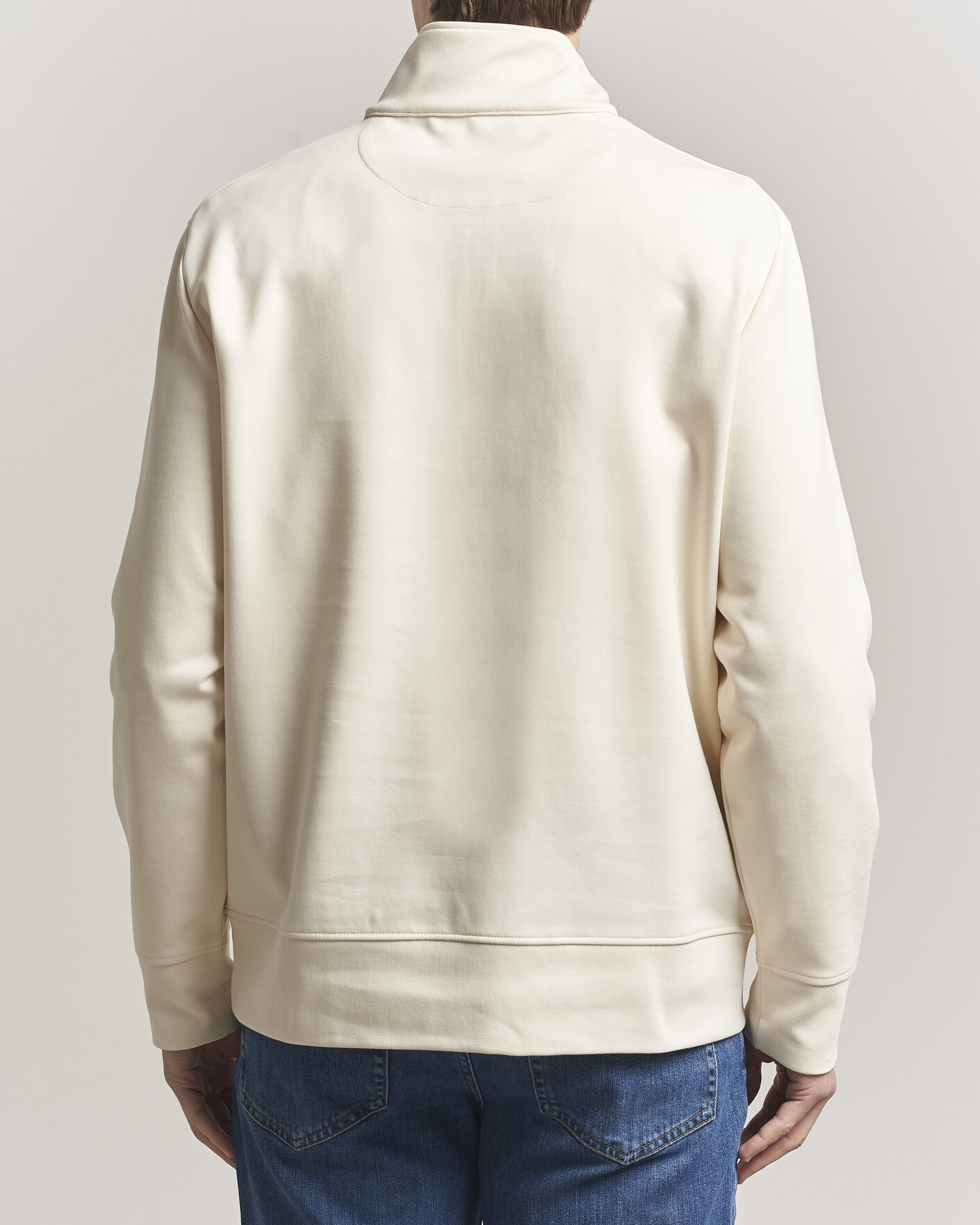 Herr | Tröjor | GANT | Interlock Half Zip Creamed White