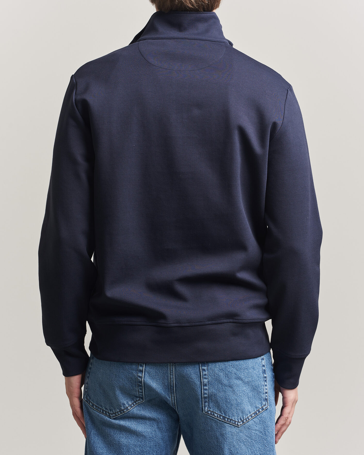 Herr | Tröjor | GANT | Interlock Half Zip Evening Blue