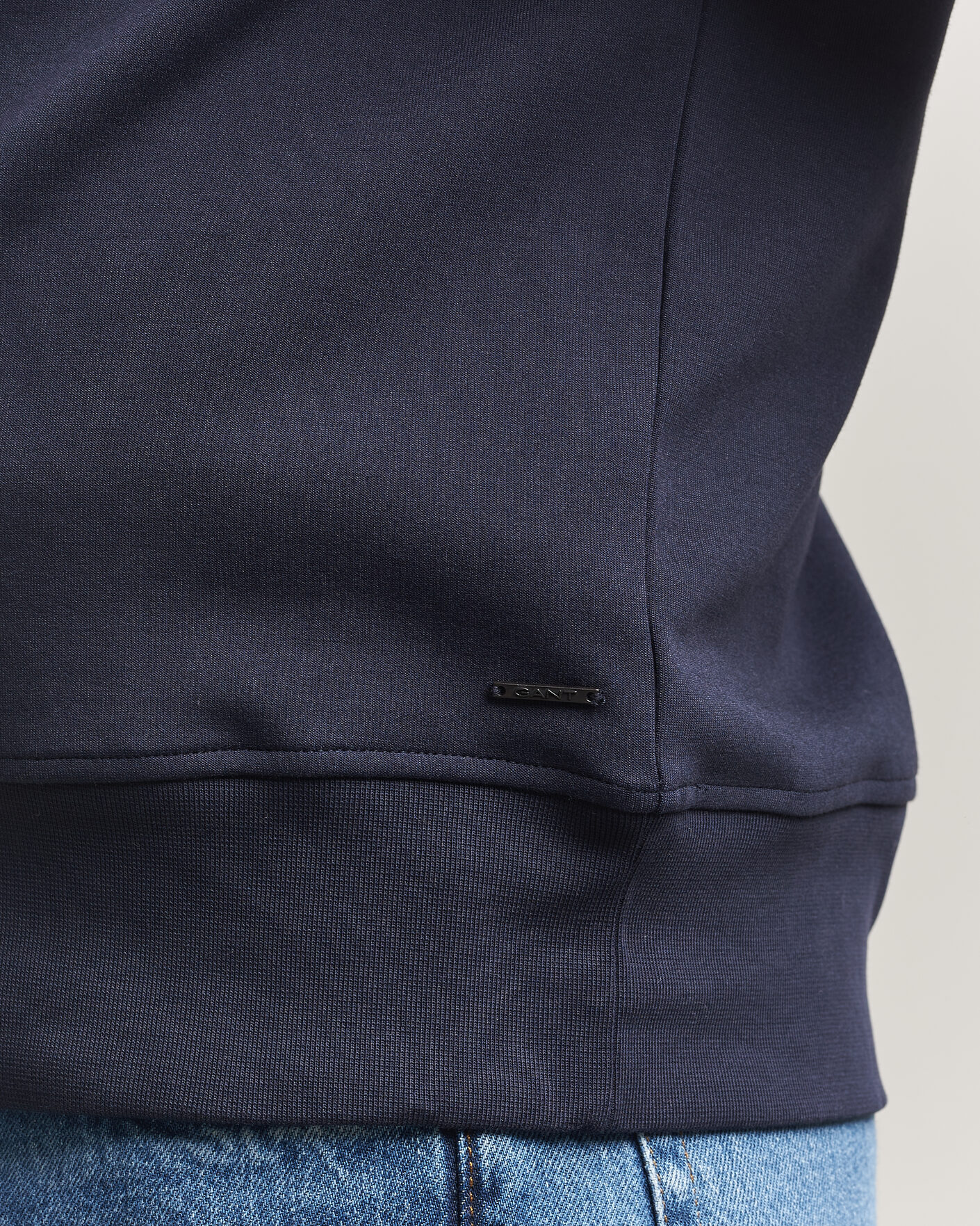 Herr | Tröjor | GANT | Interlock Half Zip Evening Blue