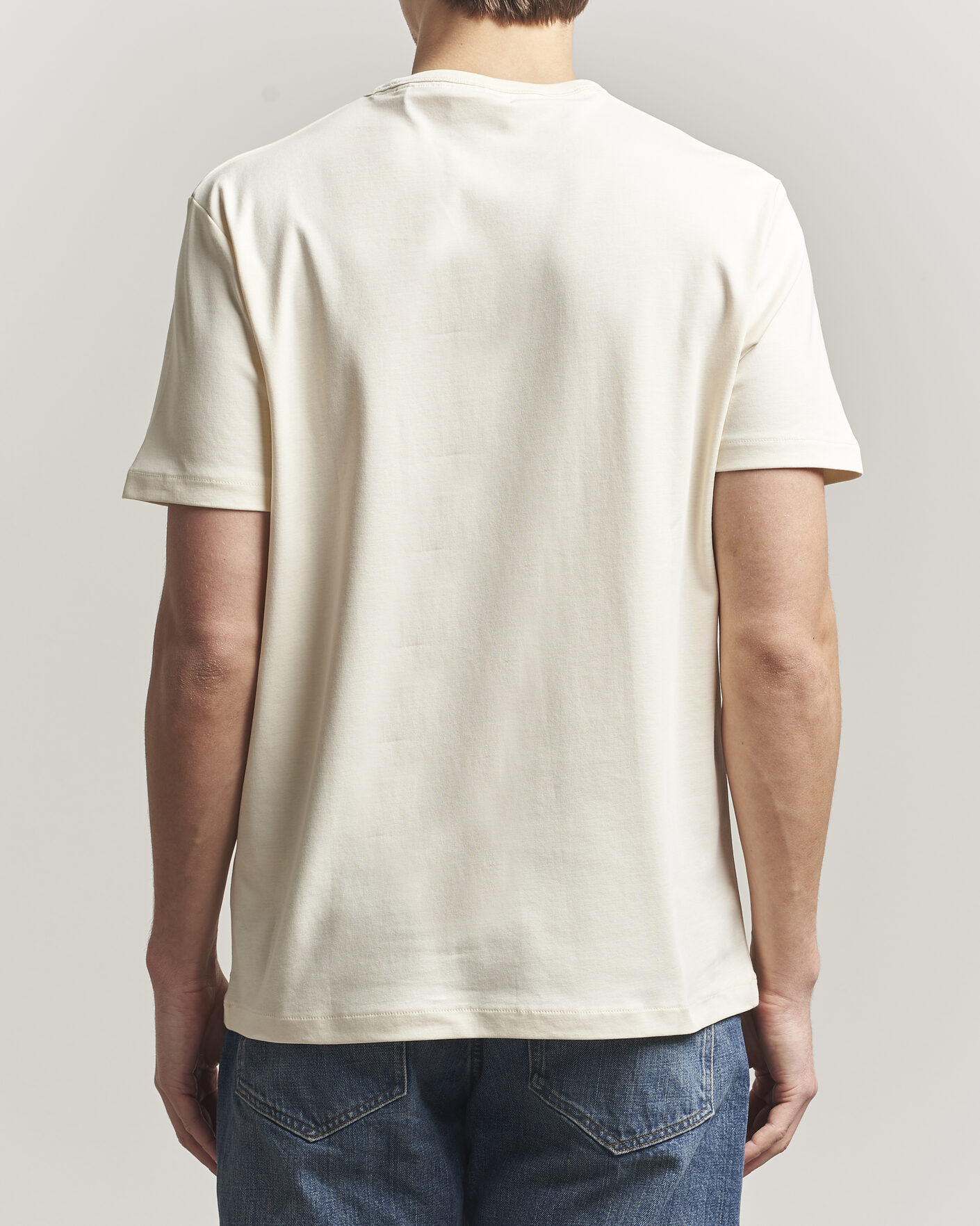 Herr | T-Shirts | GANT | Interlock Crew Neck T-Shirt Creamed White