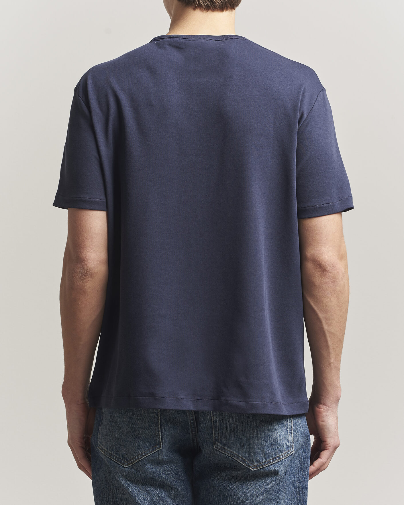 Herr | T-Shirts | Gant | Interlock Crew Neck T-Shirt Evening Blue