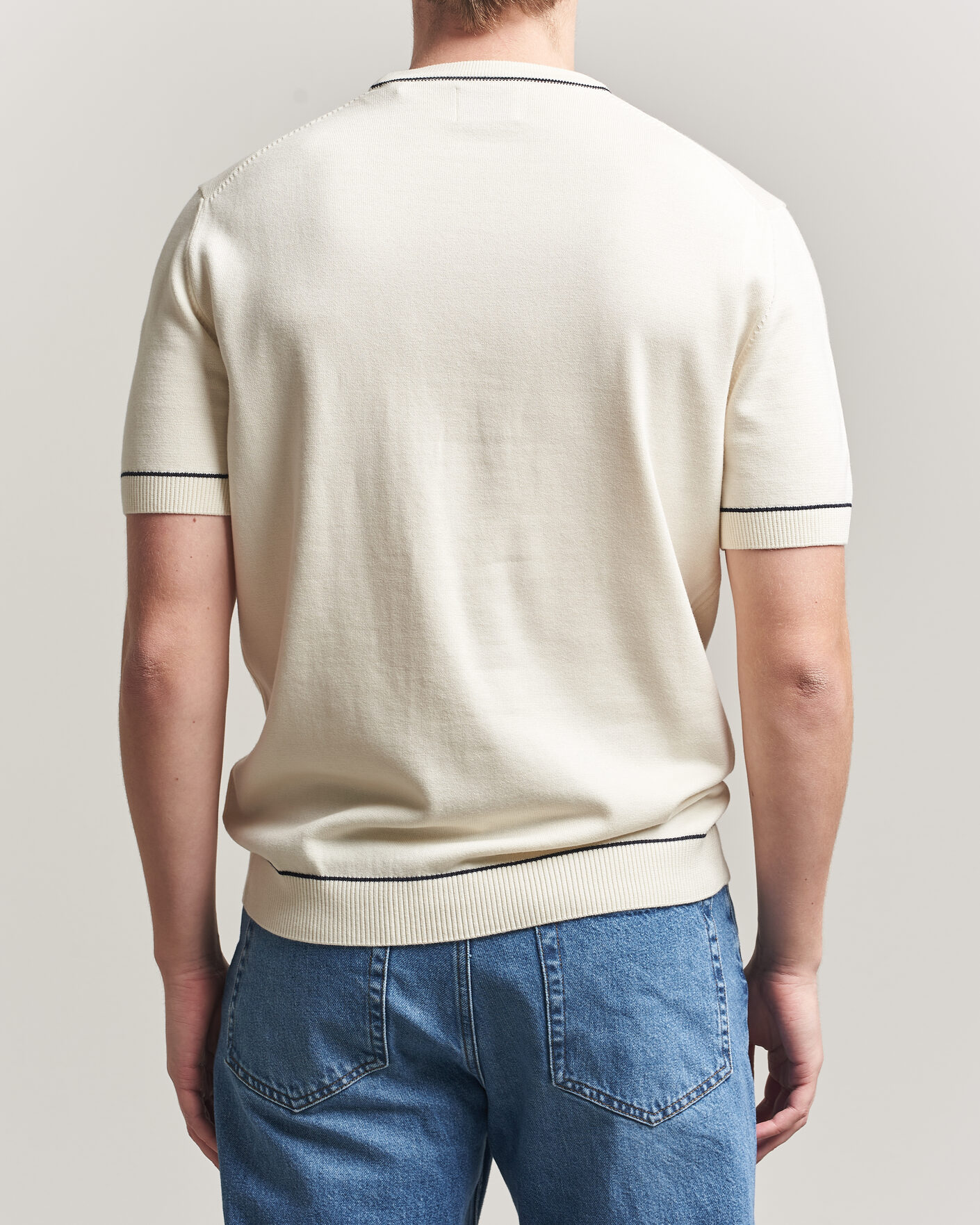 Herr | T-Shirts | Gant | Cotton/Model Knitted T-Shirt Cream