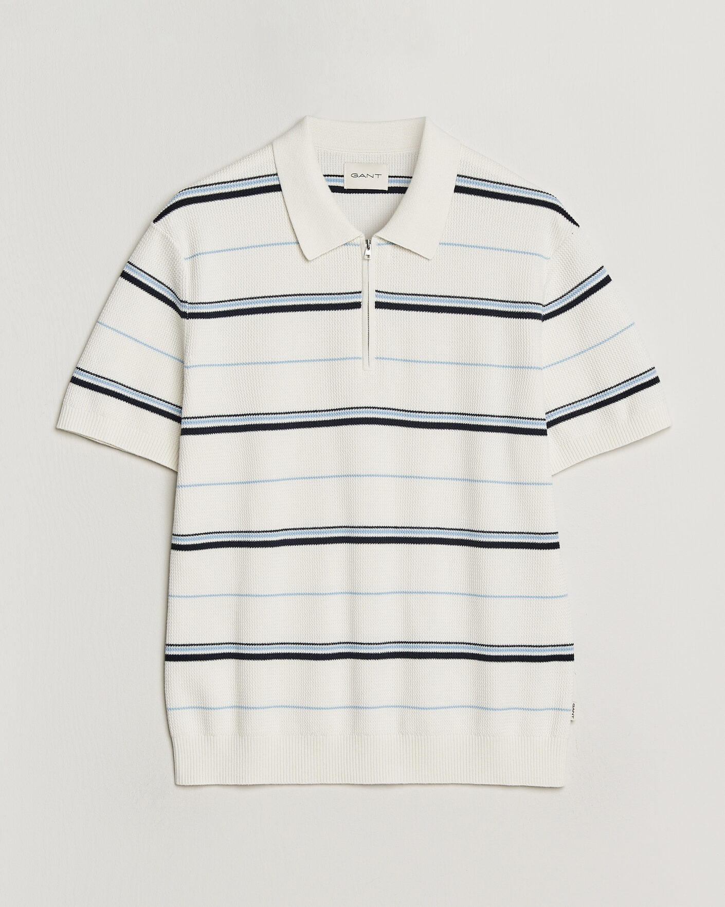Herr | Pikéer | Gant | Striped Knitted Polo Eggshell