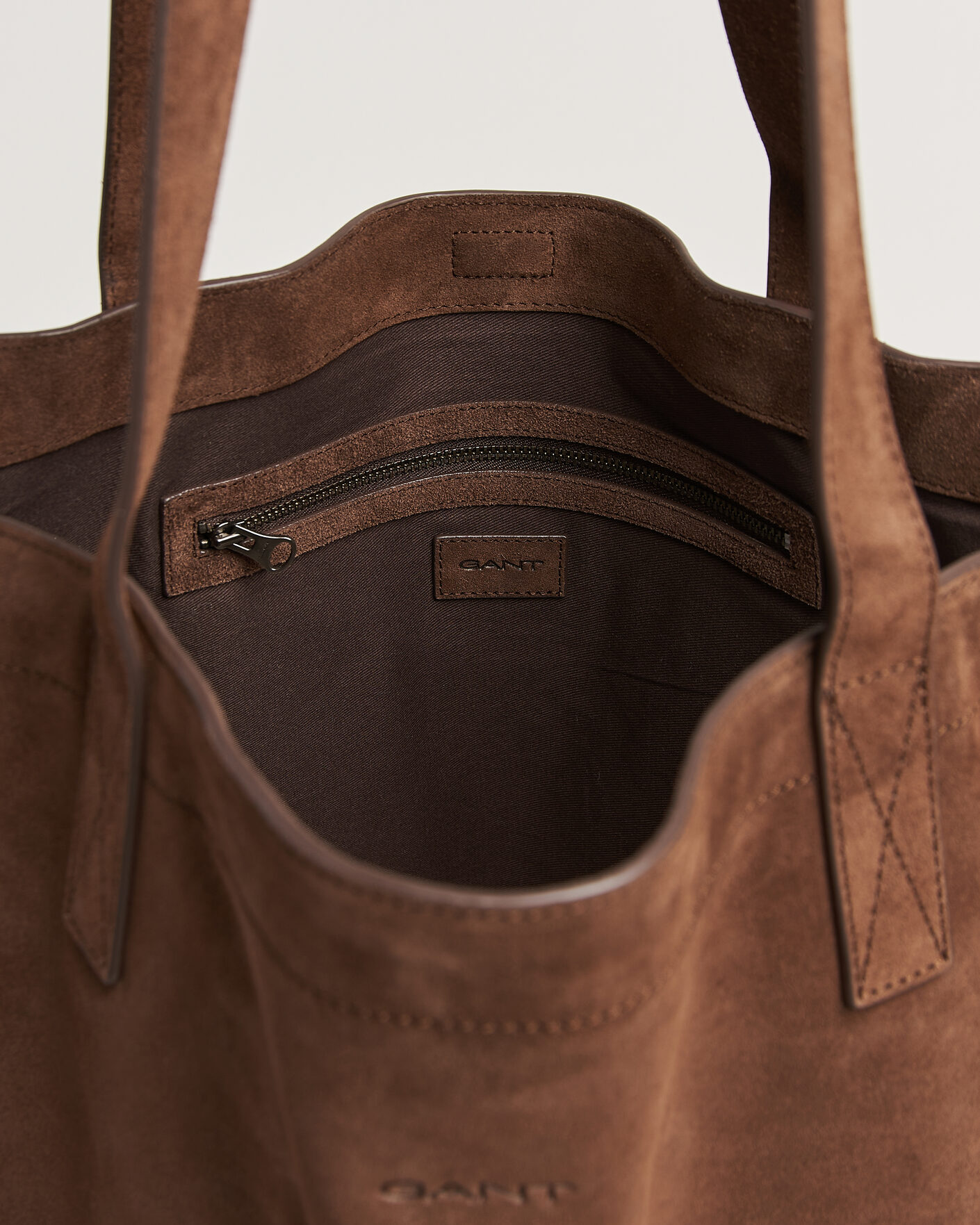 Herr | Väskor | Gant | Suede Tote Bag Mahogany Brown