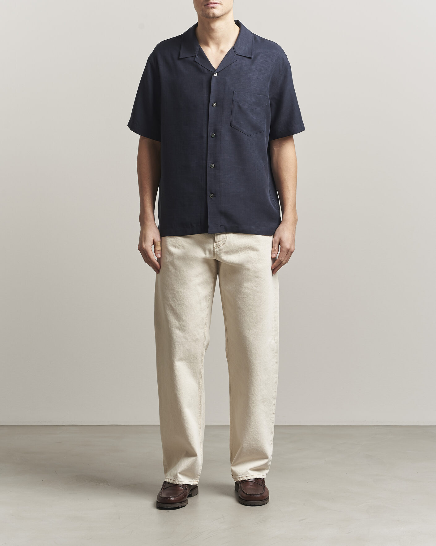 Herr | Skjortor | GANT | Regular Fit Lyocell Resort Shirt Evening Blue