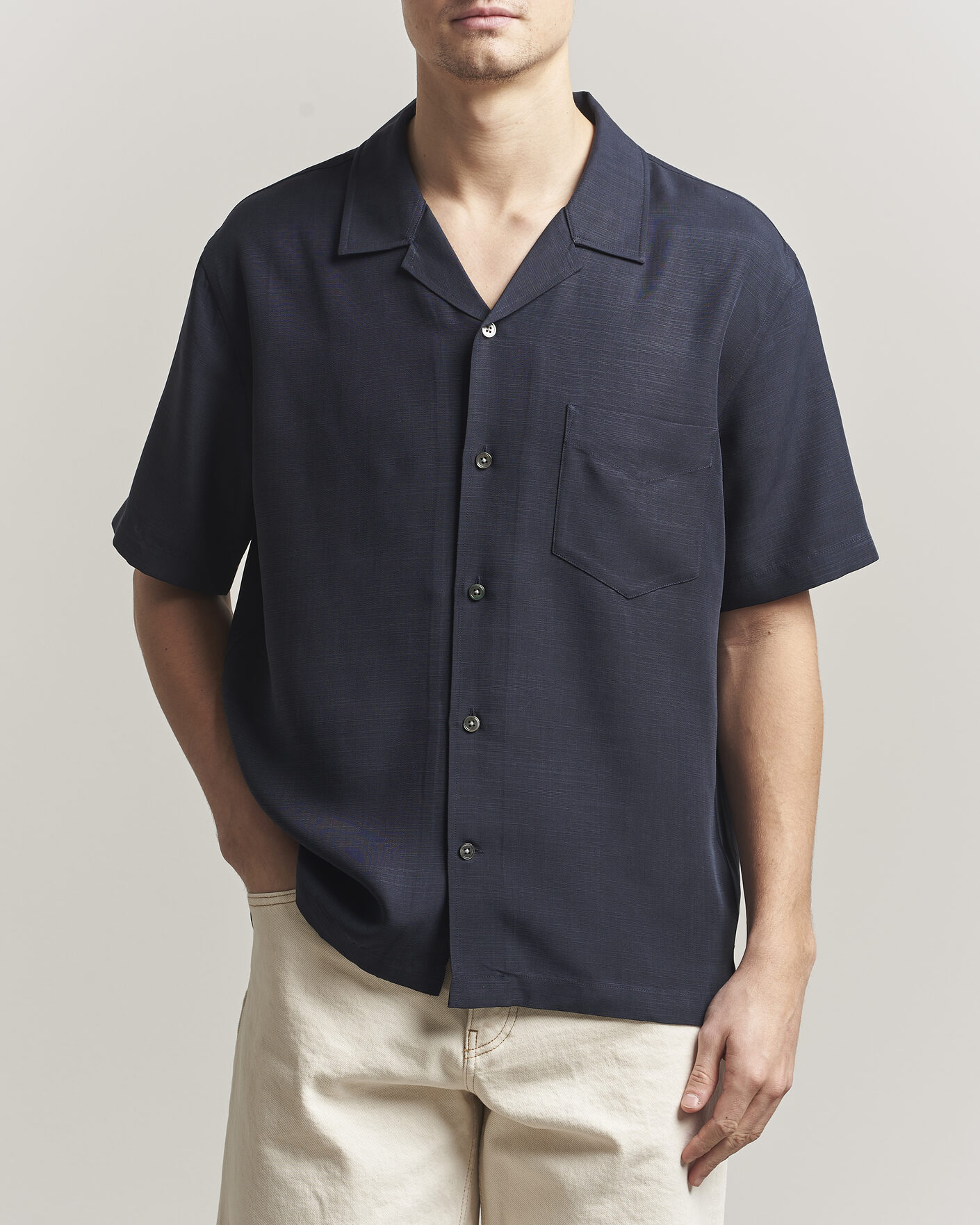 Herr | Skjortor | GANT | Regular Fit Lyocell Resort Shirt Evening Blue