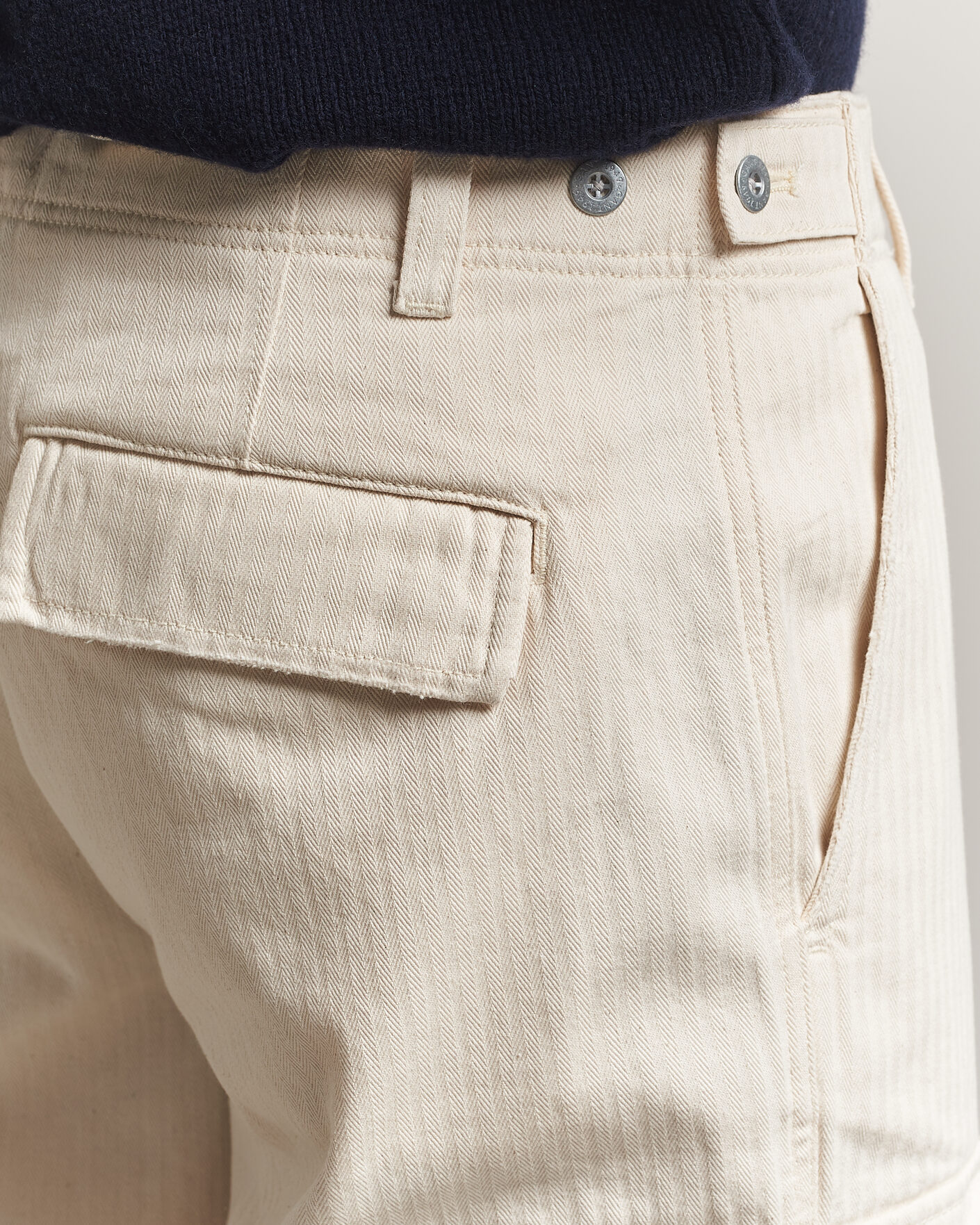 Herr | Byxor | Gant | Relaxed Fit Herringbone Cargo Pants Creamed White