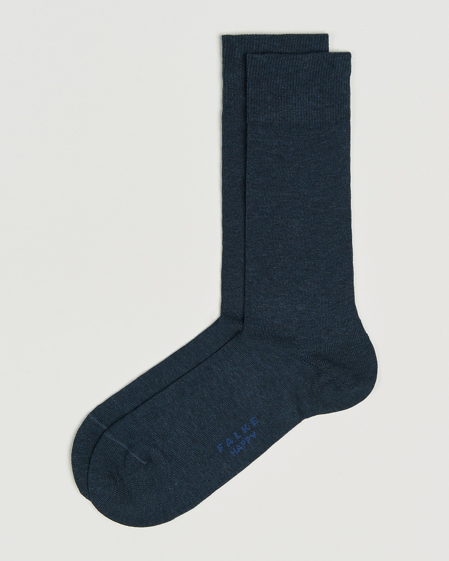 Herr | Underkläder | Falke | Happy 2-Pack Cotton Socks Navy Melange