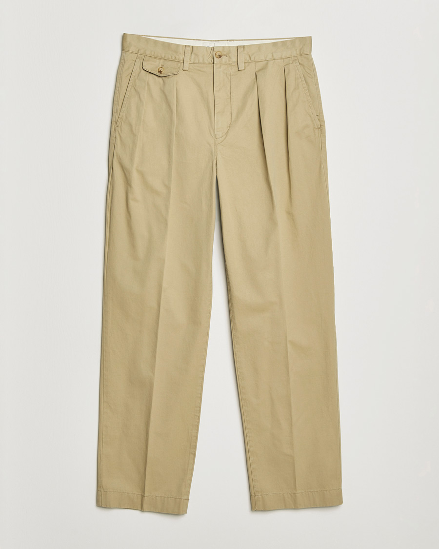 Herr | Byxor | Gant | Regular Pleated Twill Chinos Woody Beige