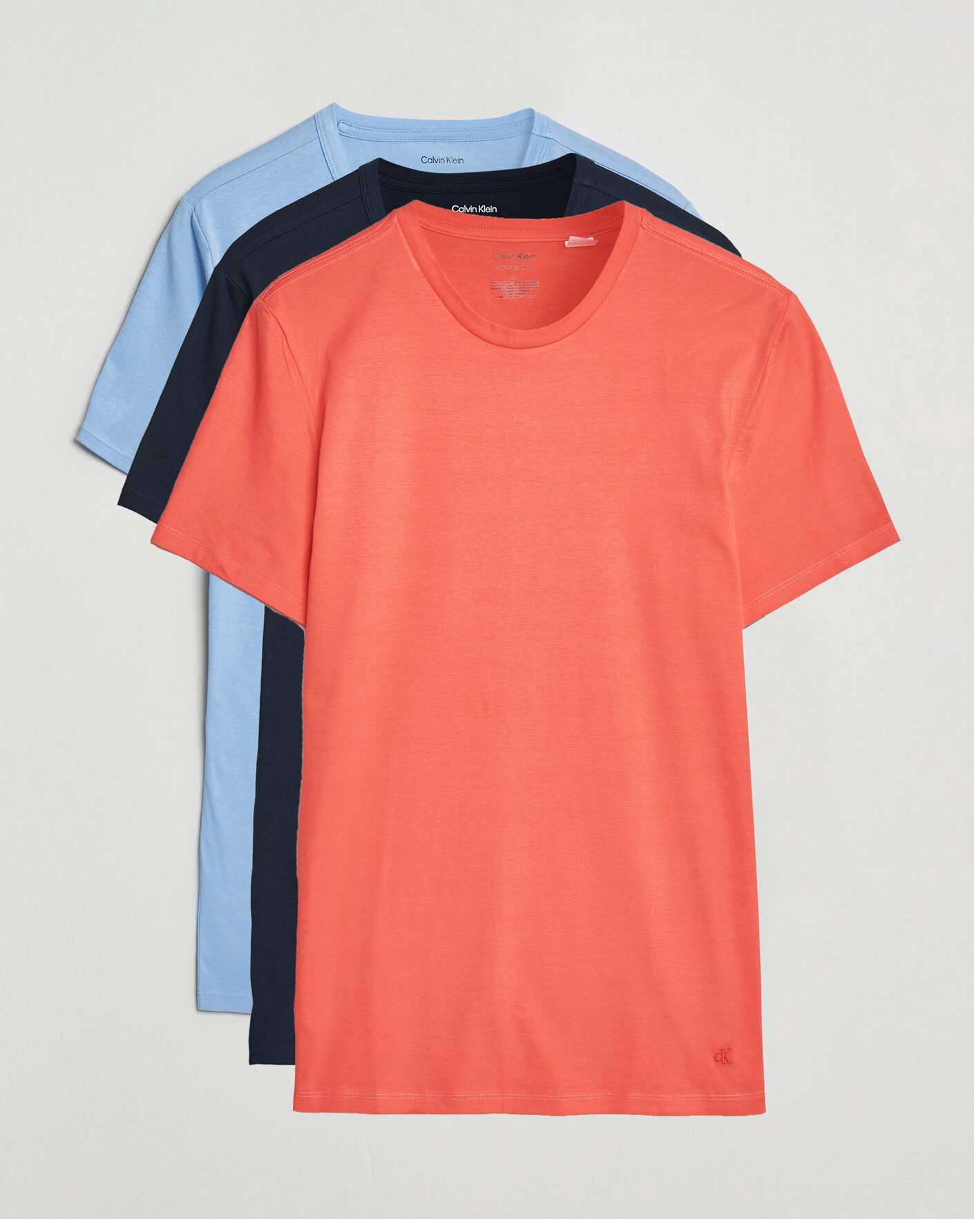 Herr | T-Shirts | Calvin Klein | 3-Pack Cotton Crew Neck T-Shirt Navy/Red/Blue
