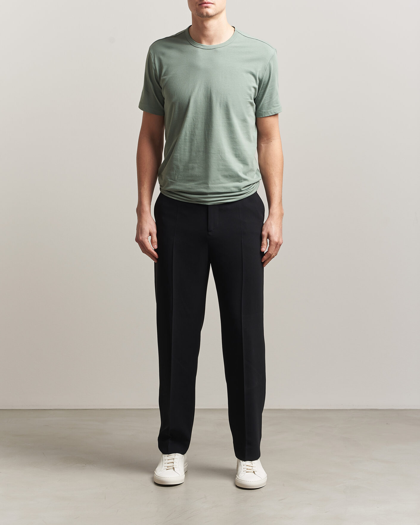 Herr | T-Shirts | Calvin Klein | 3-Pack Cotton Stretch Crew Neck T-Shirt Black/Grey/Green