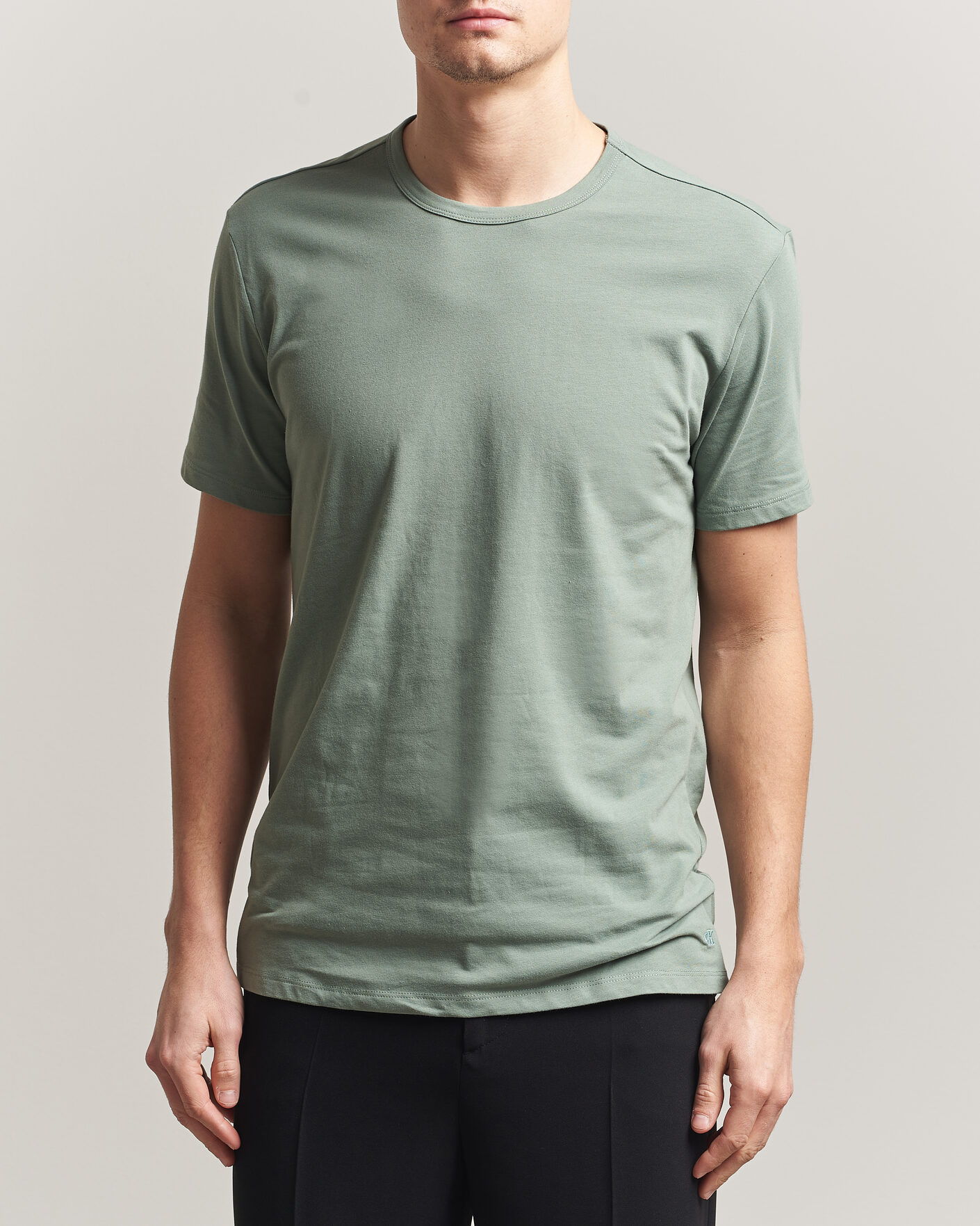 Herr | T-Shirts | Calvin Klein | 3-Pack Cotton Stretch Crew Neck T-Shirt Black/Blue/Green