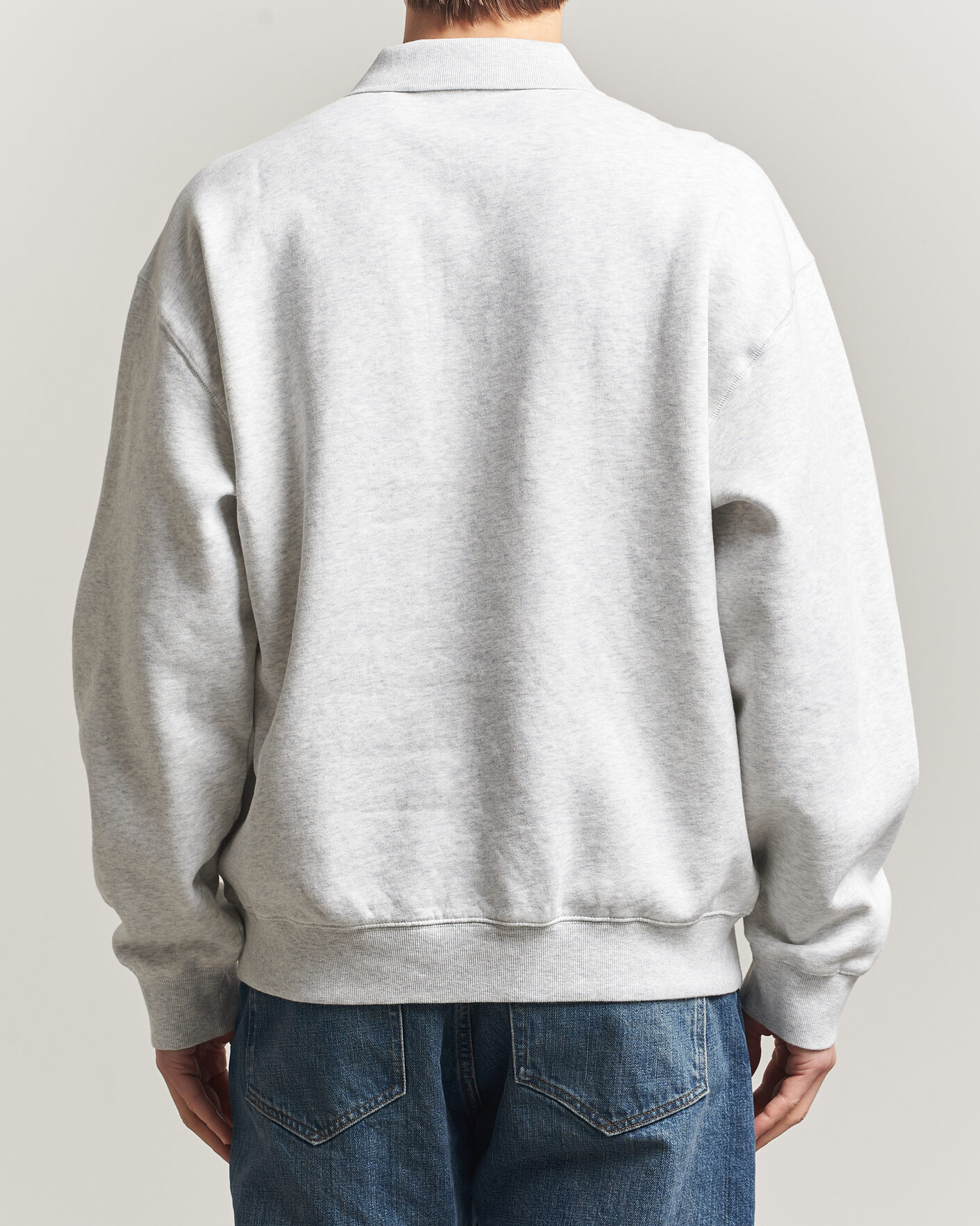 Herr | Tröjor | Carhartt WIP | WIP Label Polo Sweatshirt Ash Heather