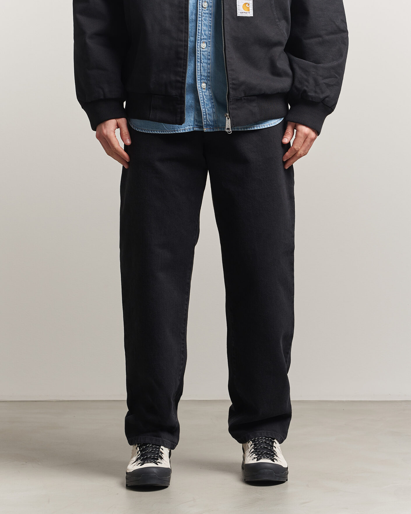 Herr | Skjortor | Carhartt WIP | Aaron Pant Smith Denim Grey Stone Wash