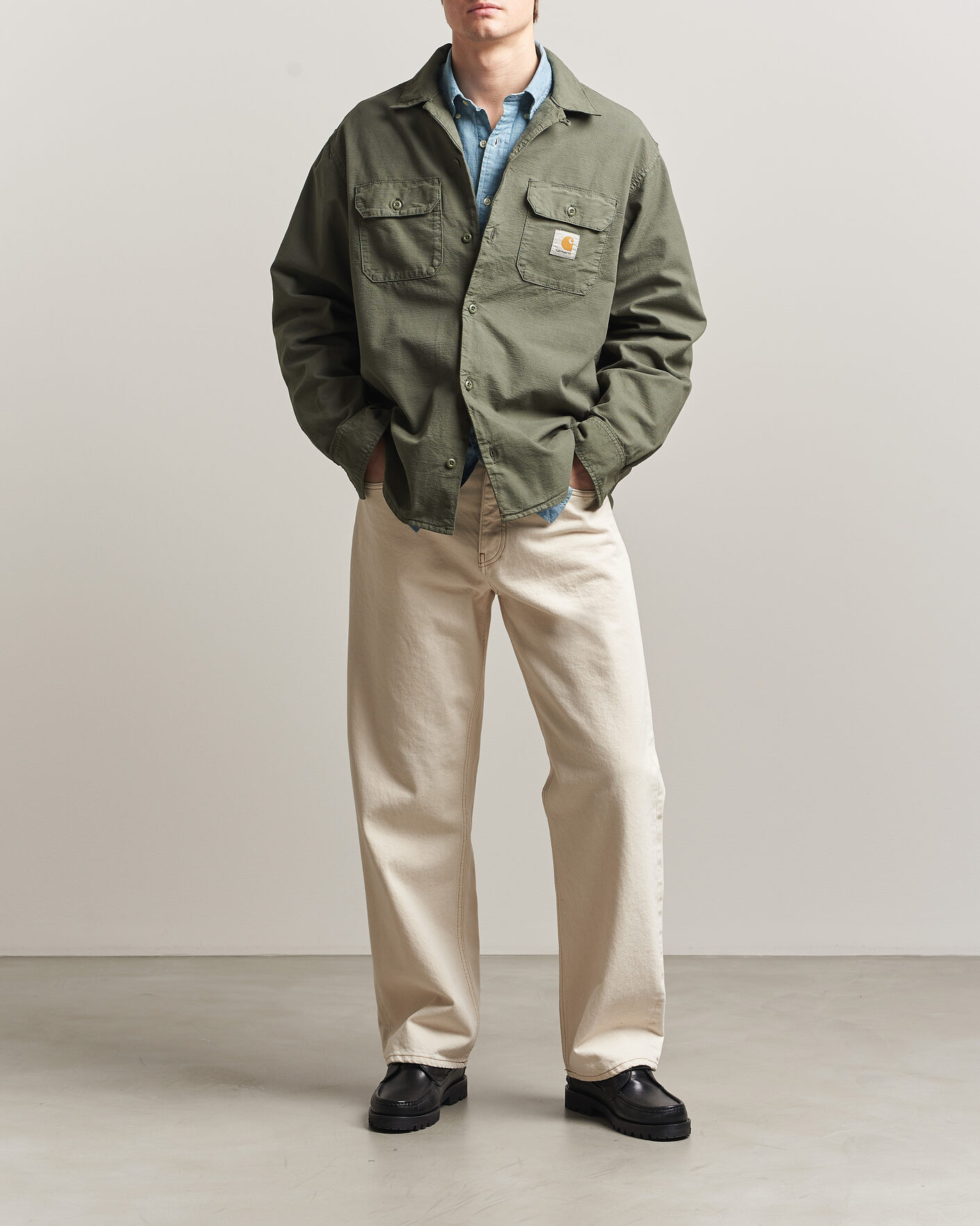 Herr | Skjortor | Carhartt WIP | Kelsey Long Sleeve Shirt Leaf