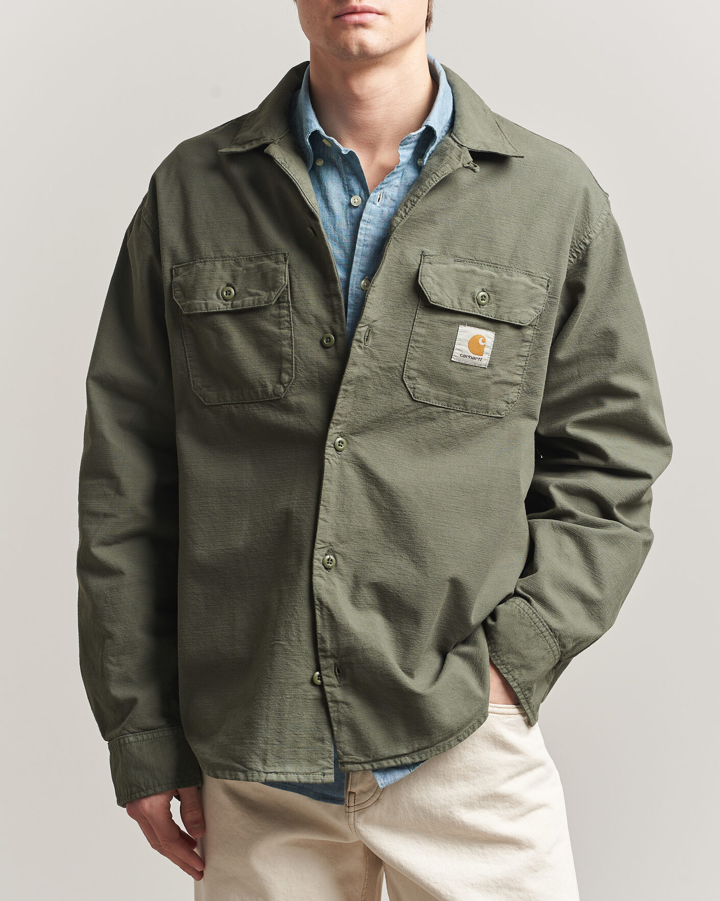 Herr | Skjortor | Carhartt WIP | Kelsey Long Sleeve Shirt Leaf