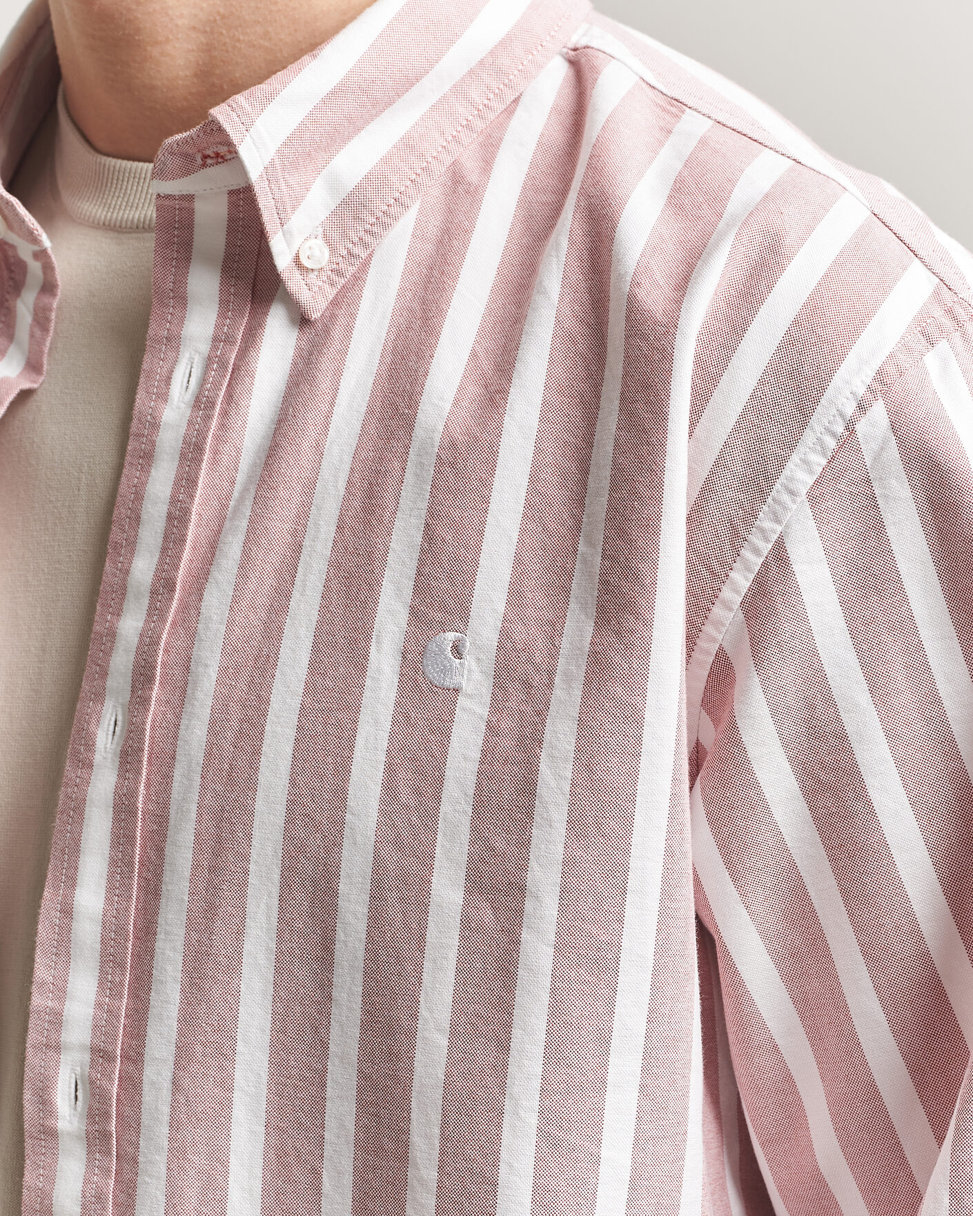 Herr | Skjortor | Carhartt WIP | Deven Striped Oxford Shirt Oxide Red