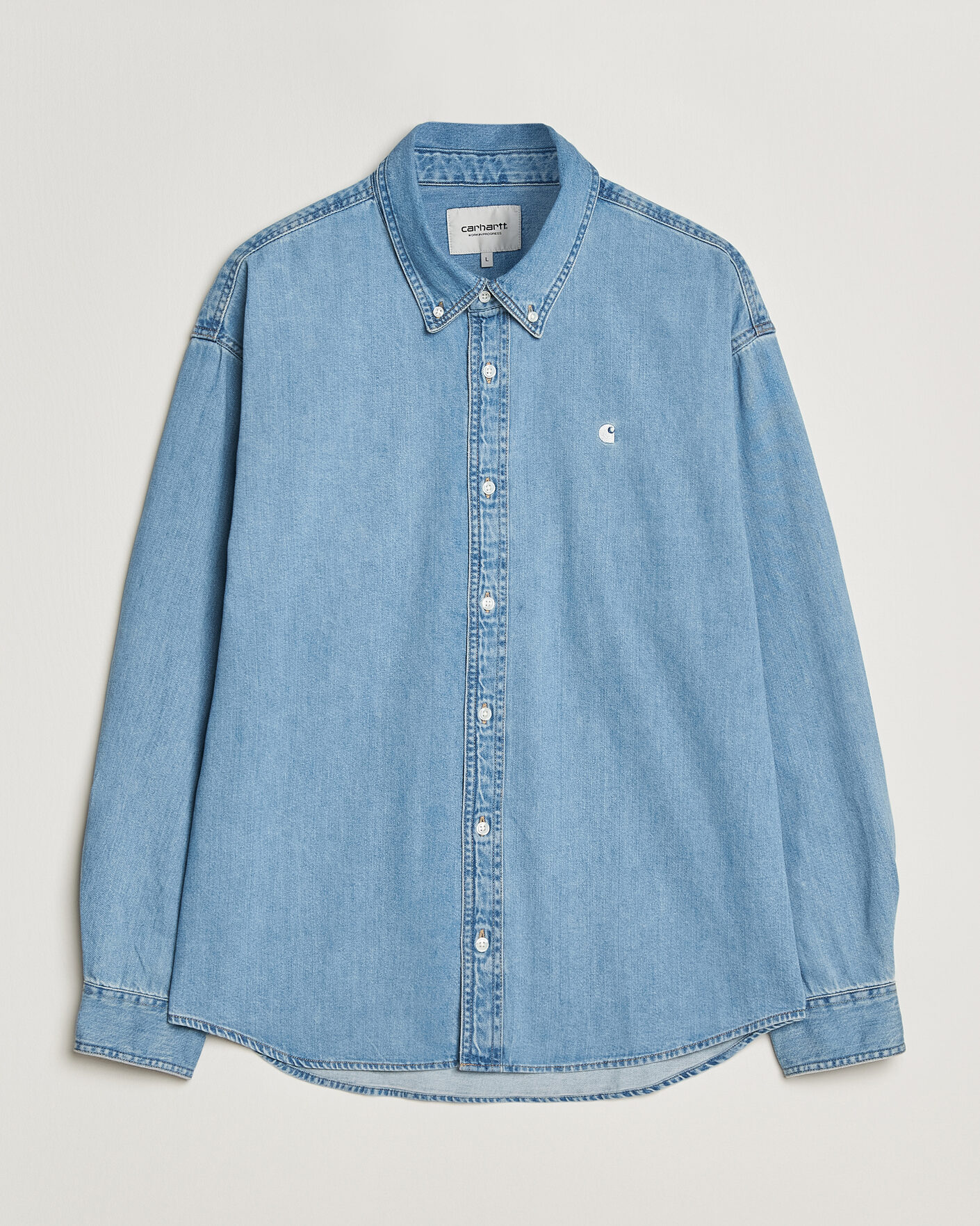 Herr | Skjortor | Carhartt WIP | Lucas Denim Shirt Blue Bleached