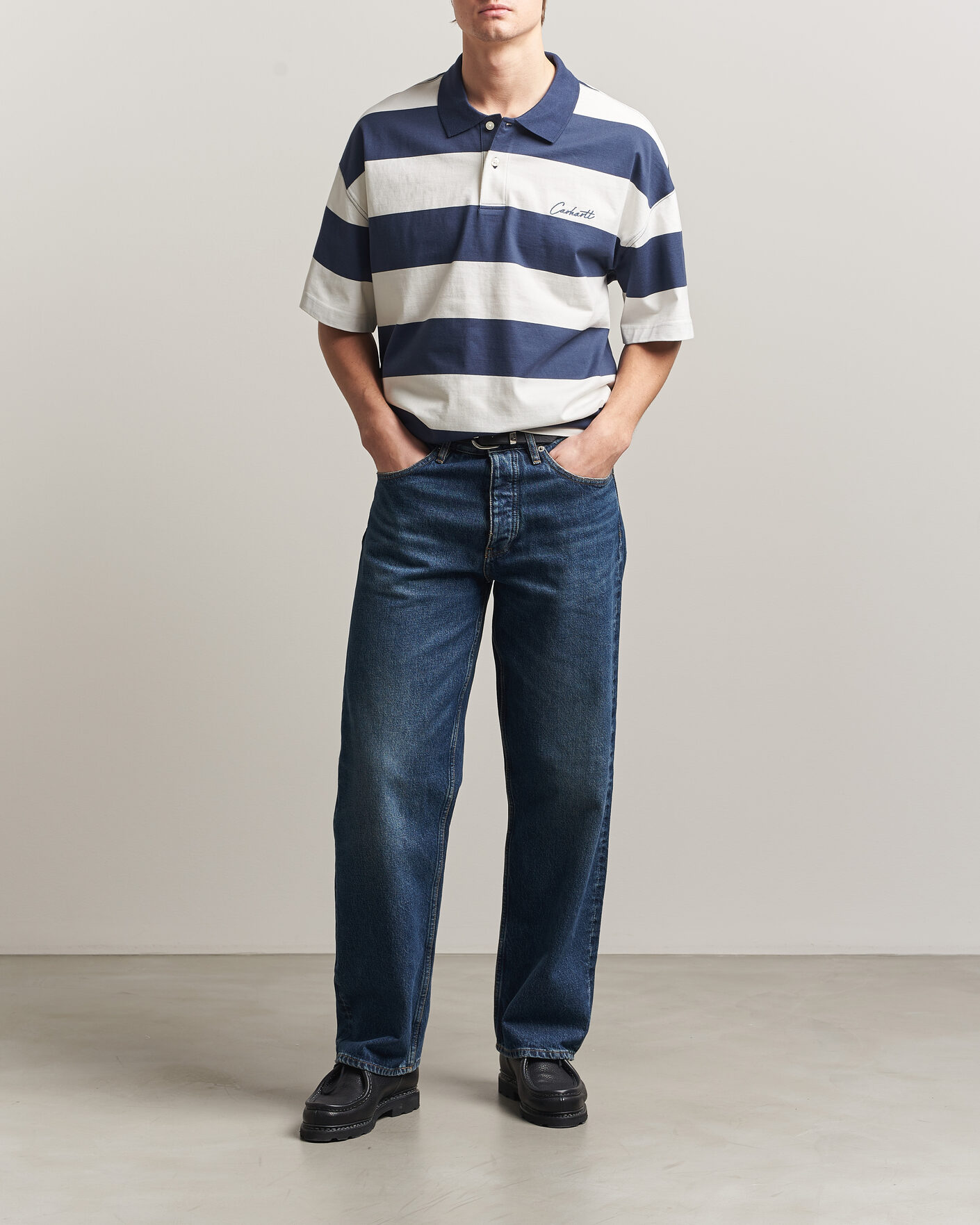 Herr | Pikéer | Carhartt WIP | Delrey Polo Blue Stripe