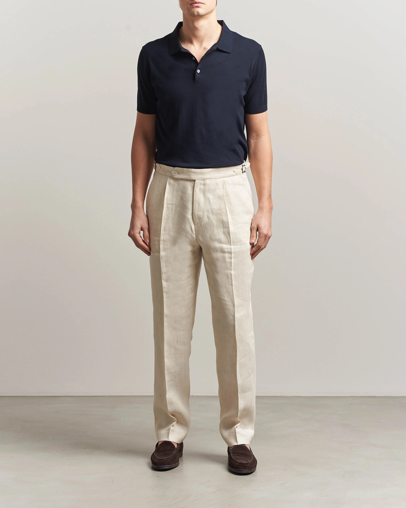 Herr | Pikéer | Piacenza Cashmere | Short Sleeve Knitted Polo Navy