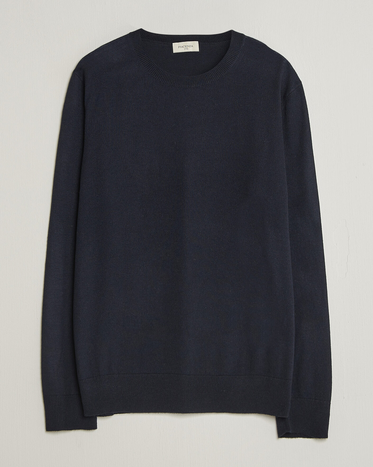 Herr | Tröjor | Piacenza Cashmere | Soft Silk/Cashmere Crew Neck  Navy