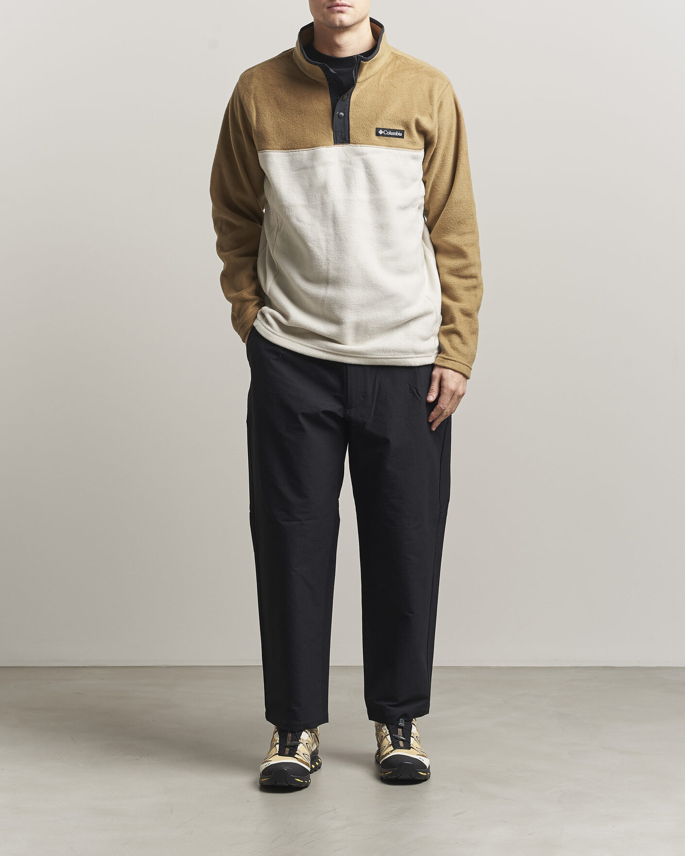 Herr | Tröjor | Columbia | Steens Mountain Half Zip 2.0 Fleece Dark Stone/Delta