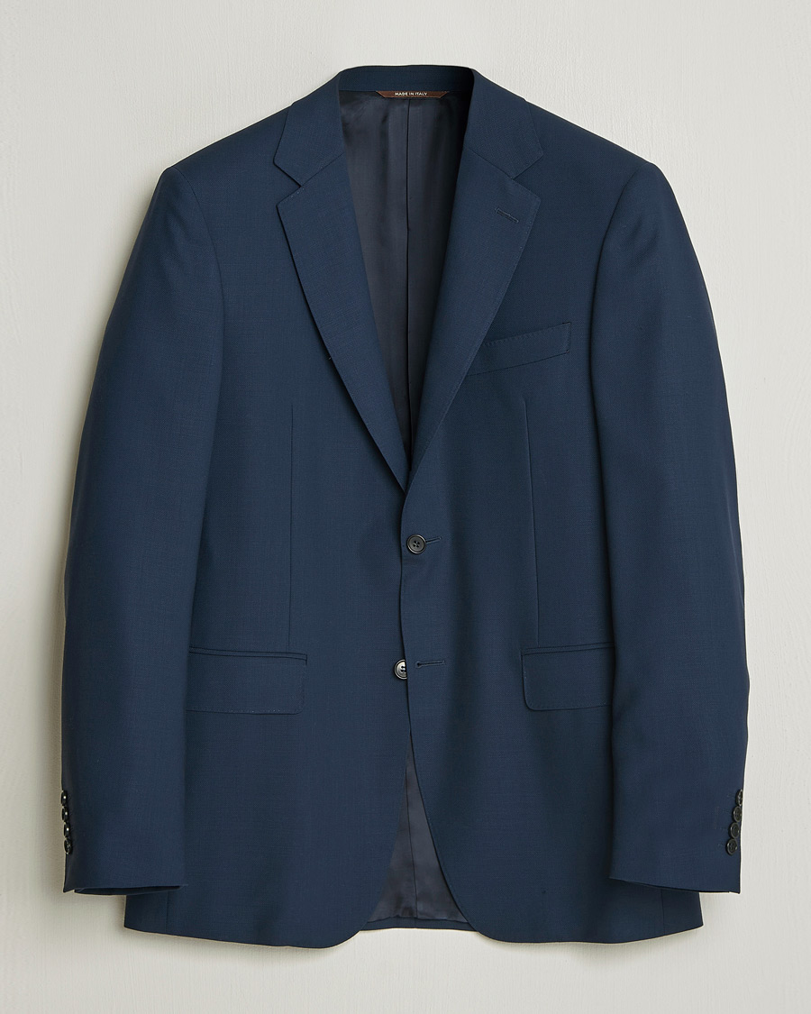 Herr | Kavajer | Canali | Travel Wool Blazer Dark Blue