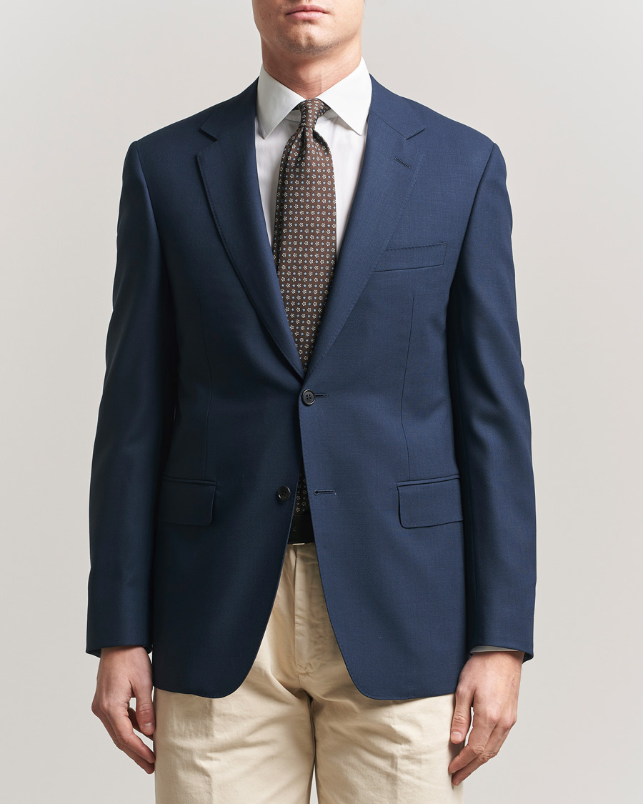 Herr | Kavajer | Canali | Travel Wool Blazer Dark Blue