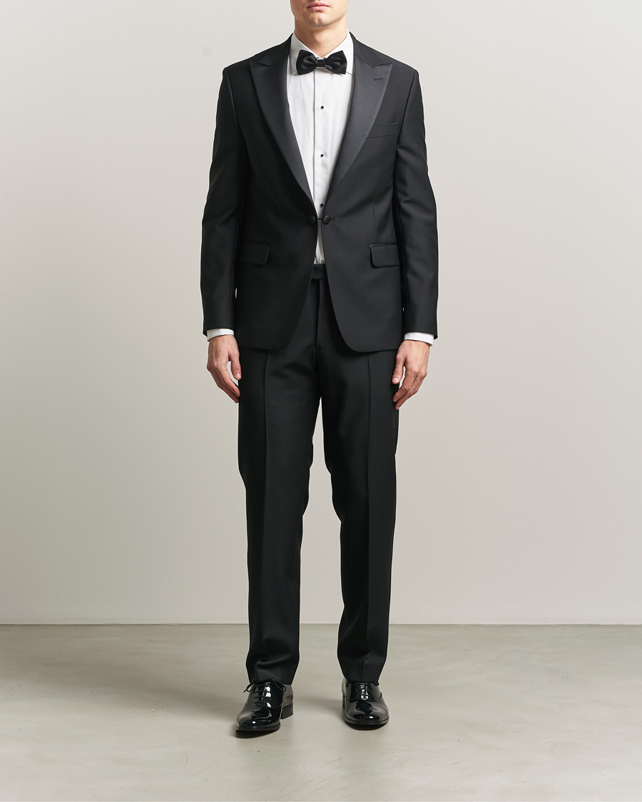 Herr | Skjortor | Canali | Classic Black Studs Tuxedo Shirt White