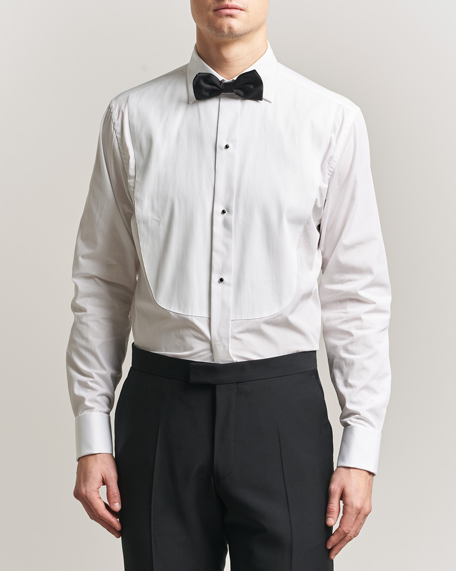 Herr | Skjortor | Canali | Classic Black Studs Tuxedo Shirt White