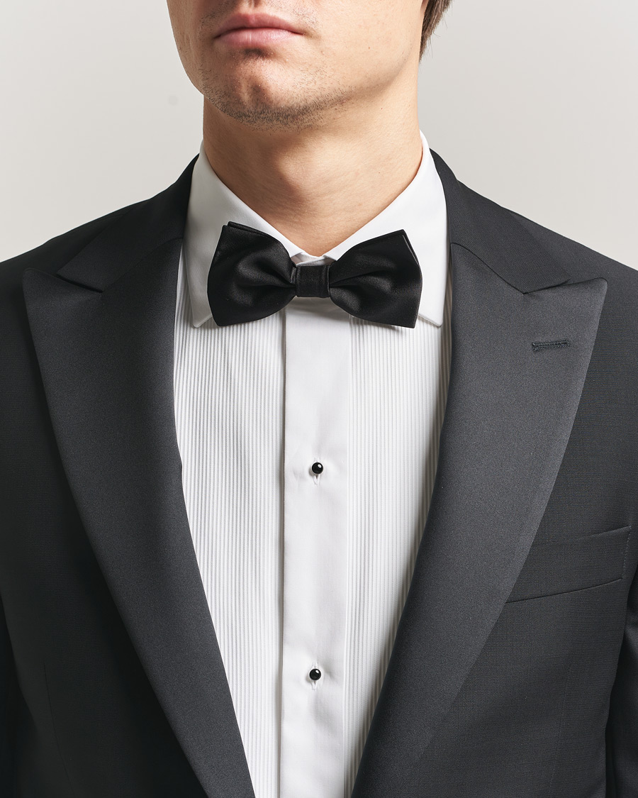 Herr | Flugor | Canali | Silk Bow Tie Black