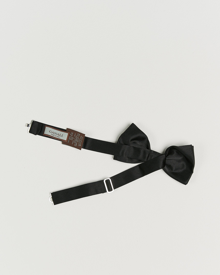 Herr | Flugor | Canali | Silk Bow Tie Black
