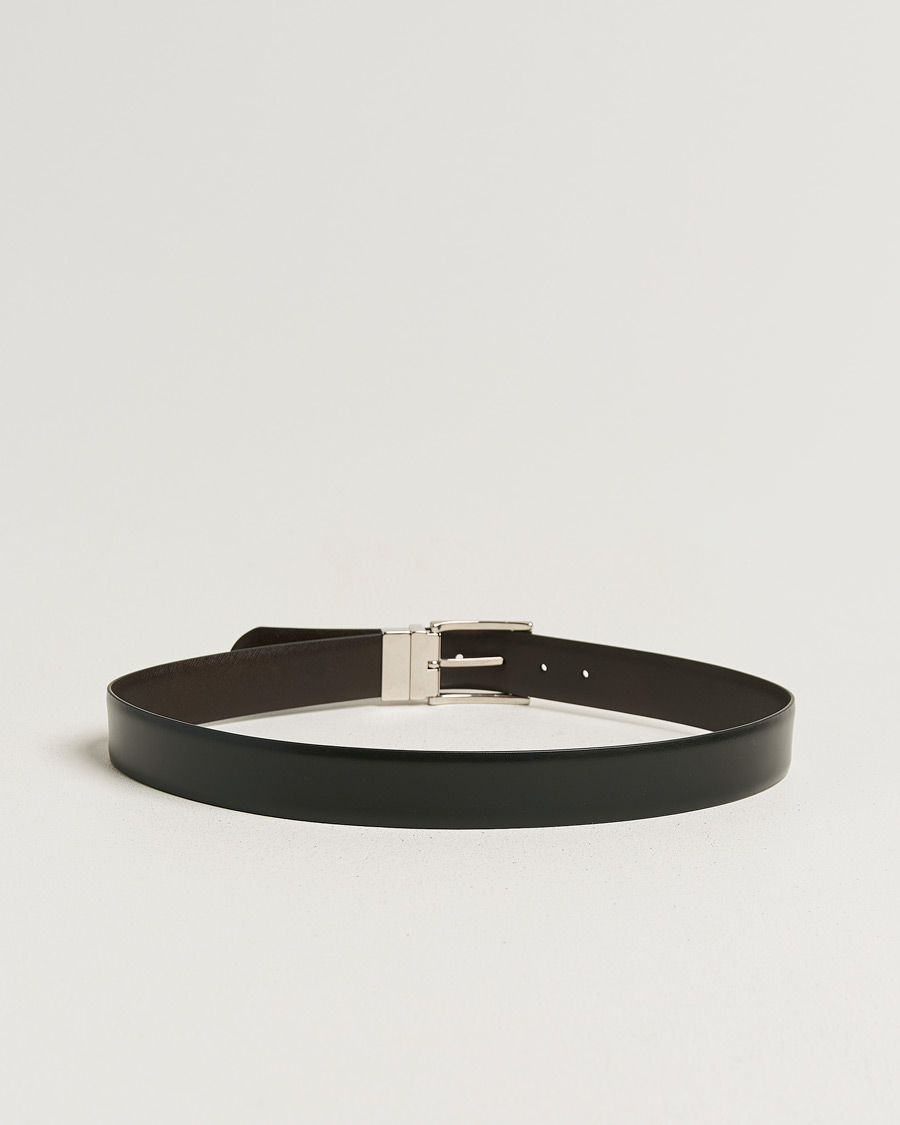 Herr | Bälten | Canali | Reversible Saffiano Belt Black/Brown