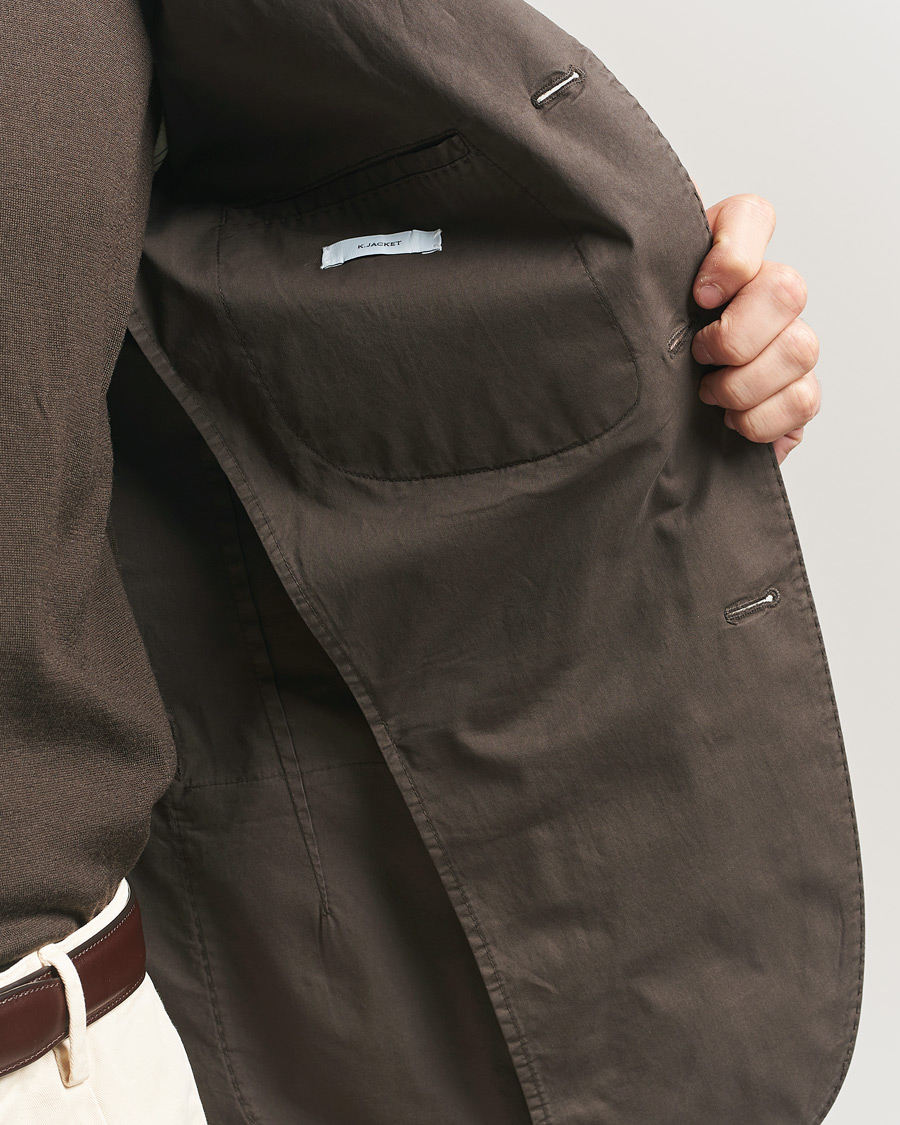 Herr | Kavajer | Boglioli | K Jacket Supima Cotton Blazer Dark Brown
