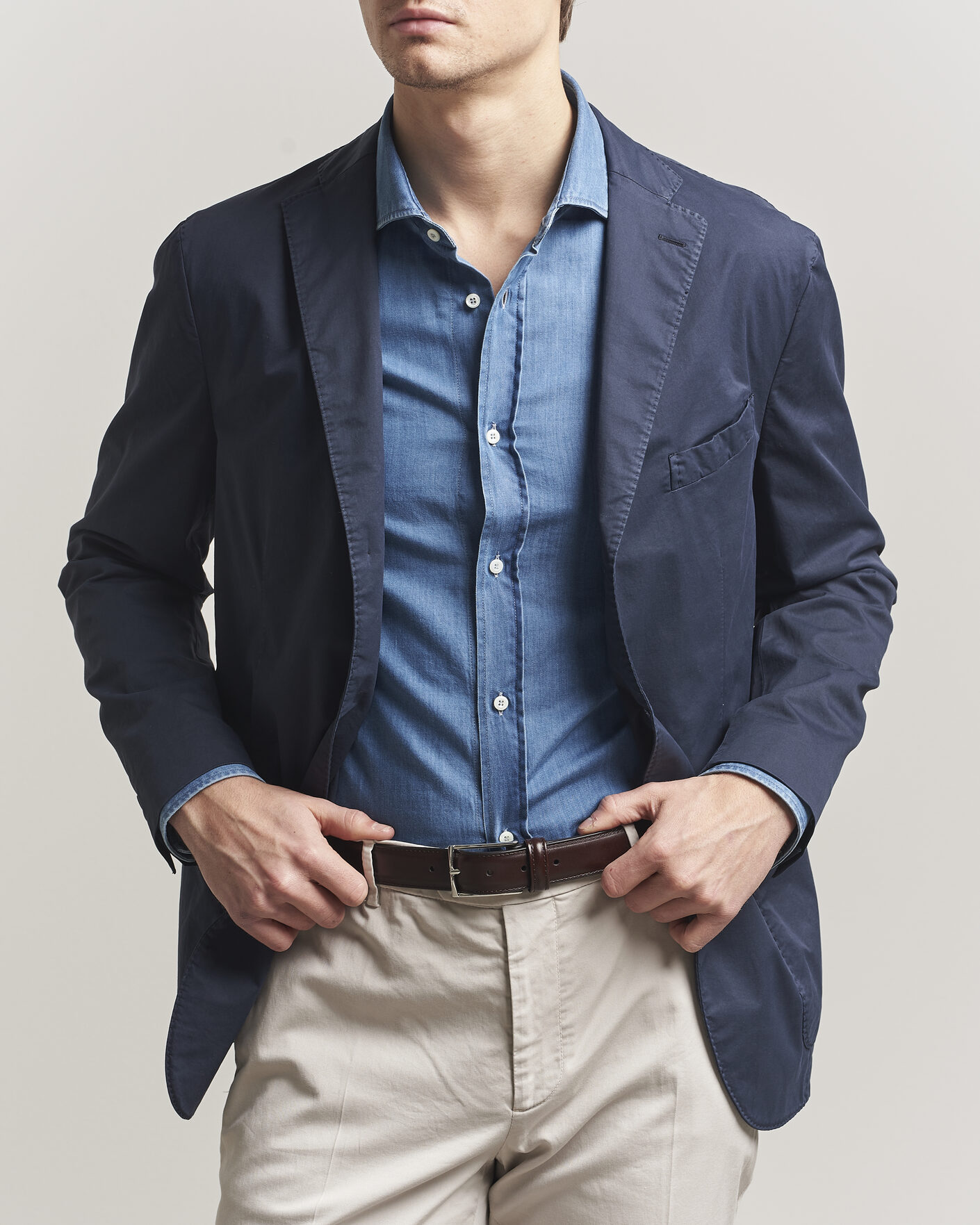 Herr | Kavajer | Boglioli | K Jacket Supima Cotton Blazer Navy