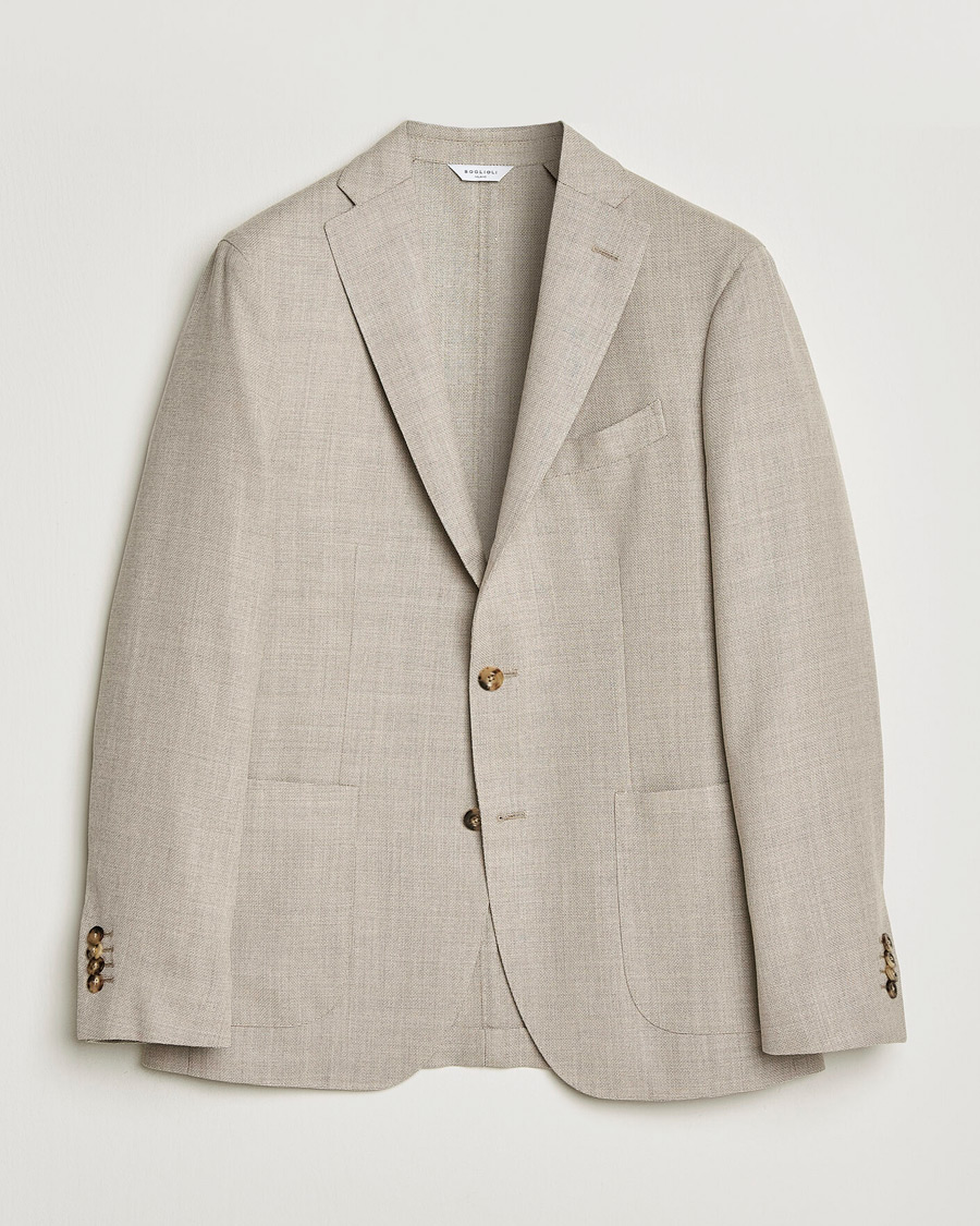 Herr | Kavajer | Boglioli | K Jacket Wool Hopsack Blazer Light Beige