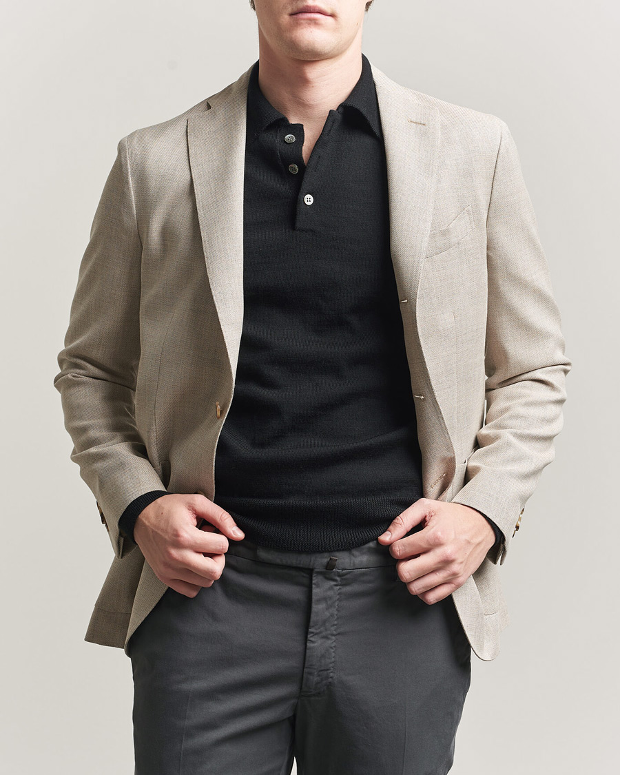 Herr | Kavajer | Boglioli | K Jacket Wool Hopsack Blazer Light Beige