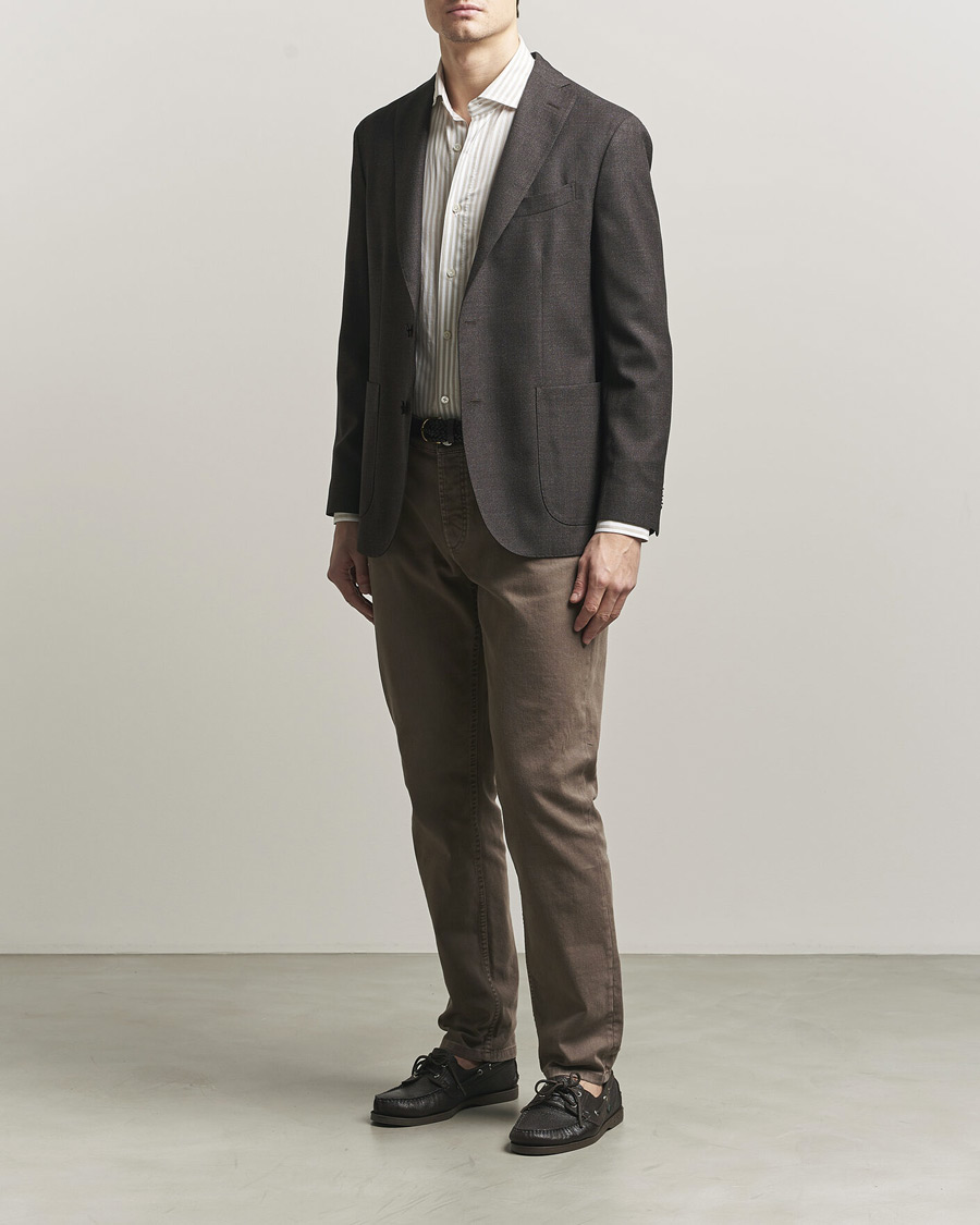 Herr | Kavajer | Boglioli | K Jacket Wool Hopsack Blazer Dark Brown