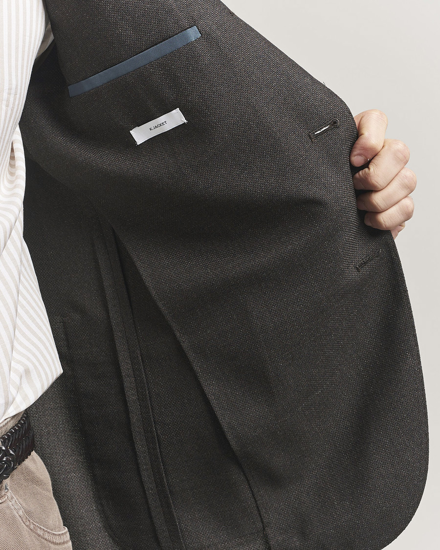 Herr | Kavajer | Boglioli | K Jacket Wool Hopsack Blazer Dark Brown