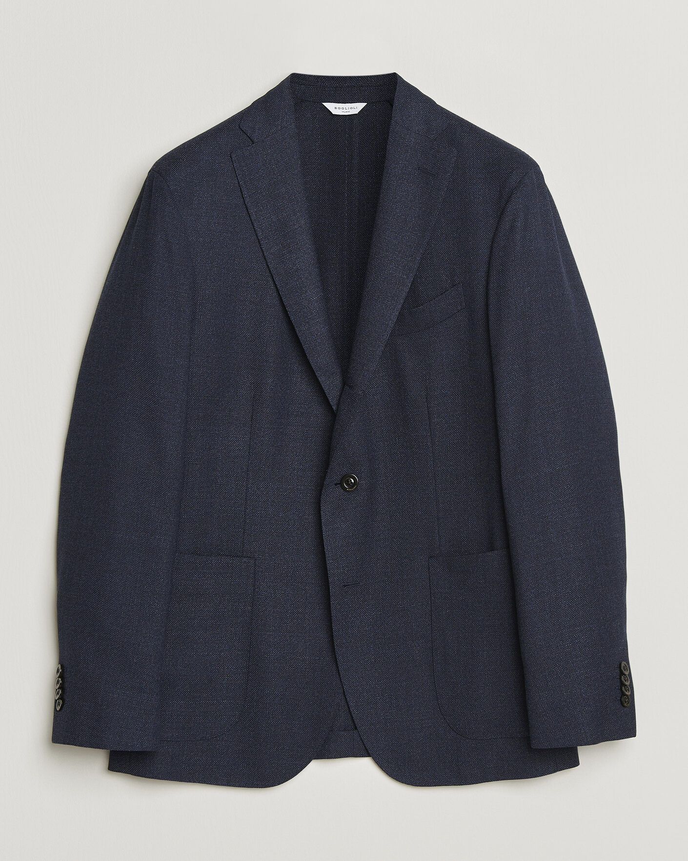 Herr | Kavajer | Boglioli | K Jacket Wool Hopsack Blazer Dark Blue
