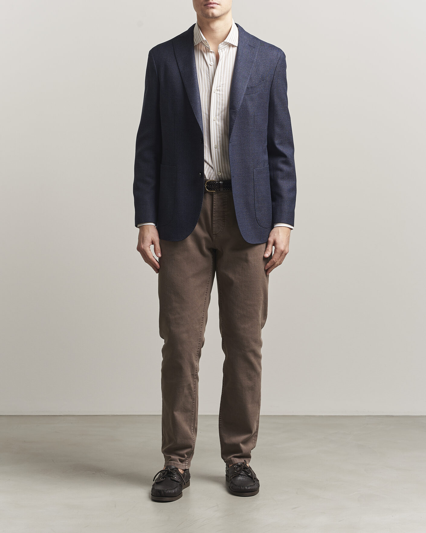 Herr | Kavajer | Boglioli | K Jacket Wool Hopsack Blazer Dark Blue