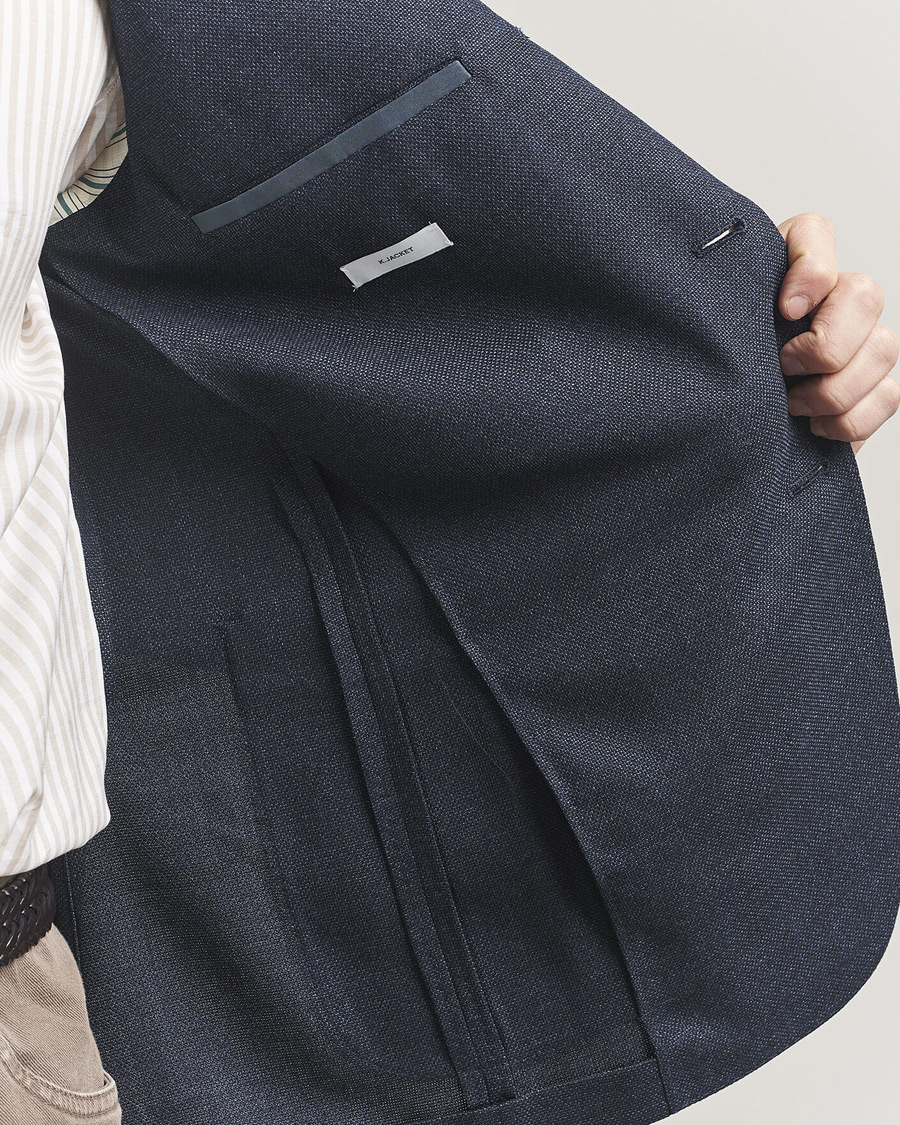 Herr | Kavajer | Boglioli | K Jacket Wool Hopsack Blazer Dark Blue